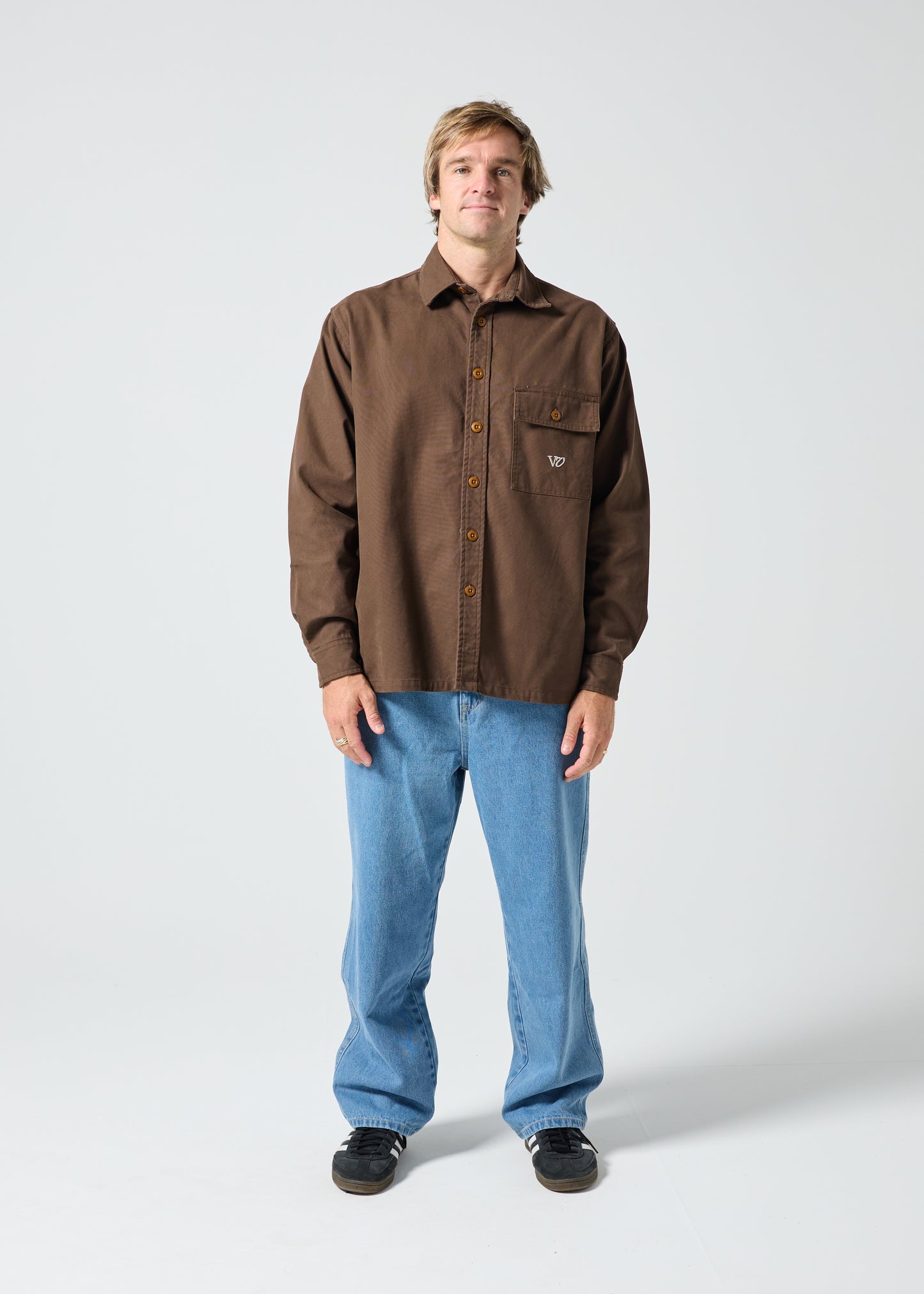 OFF TRACK LS SHIRT : BROWN
