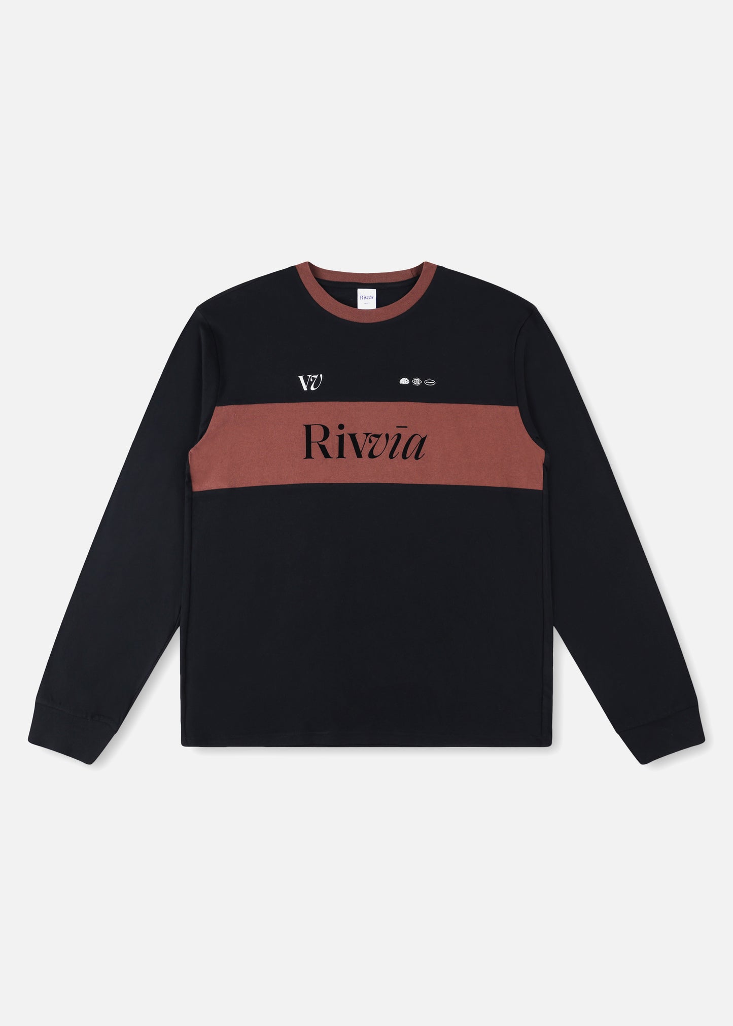 TRACK LS T-SHIRT : BLACK/BROWN