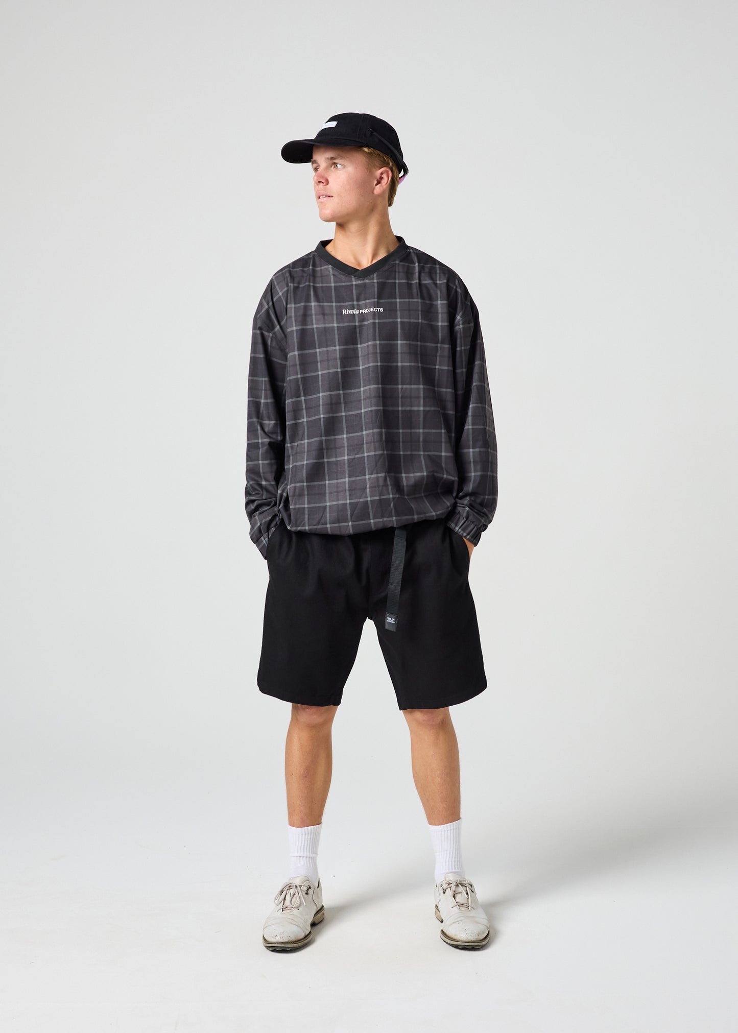 VV SPRAY CREW : BROWN BLACK PLAID