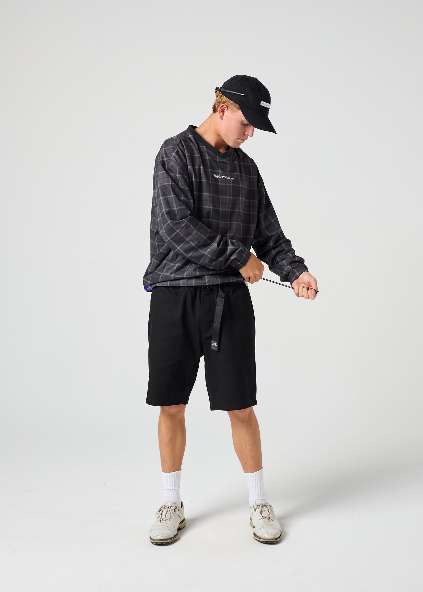 VV SPRAY CREW : BROWN BLACK PLAID