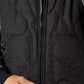 VV QUILTED REVERSIBLE VEST : GREY BLACK