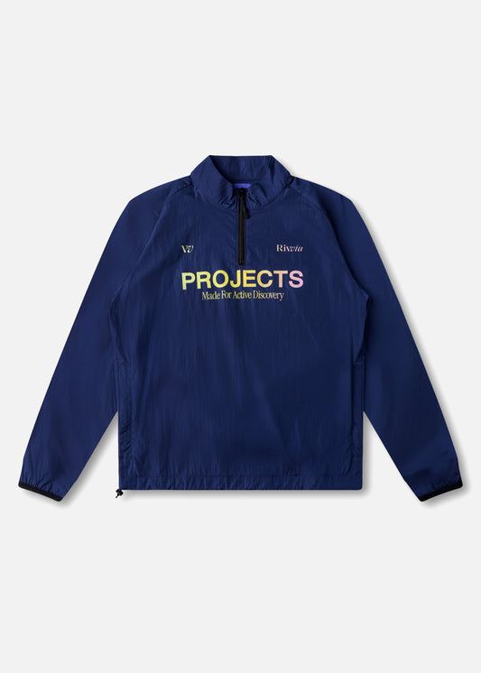 PROJECTS 1/4 ZIP SPRAY JACKET : BLUE