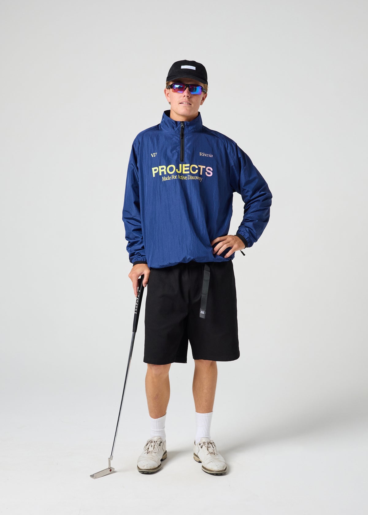 PROJECTS 1/4 ZIP SPRAY JACKET : BLUE