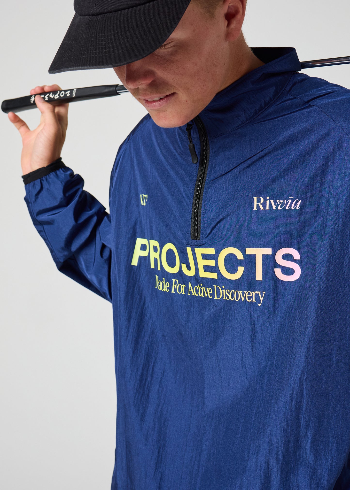 PROJECTS 1/4 ZIP SPRAY JACKET : BLUE