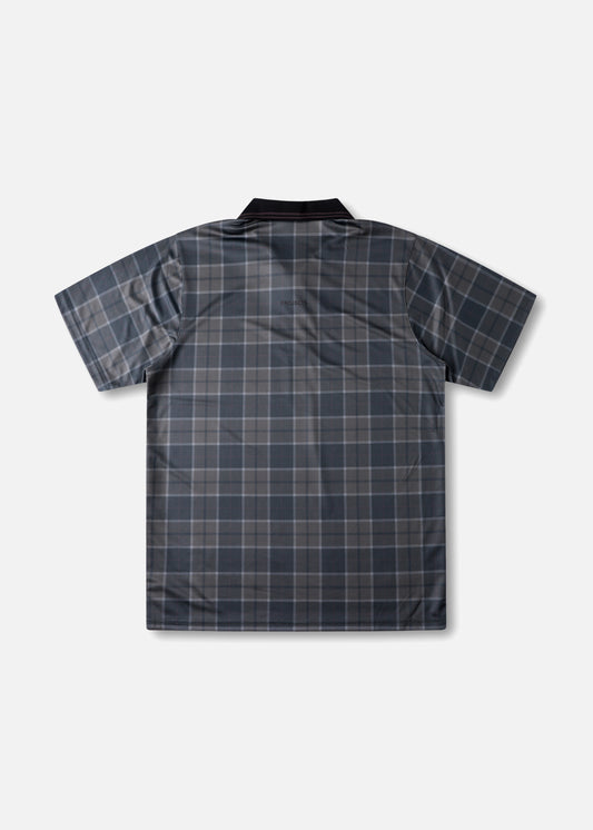 RPL SS POLO : BROWN BLACK PLAID