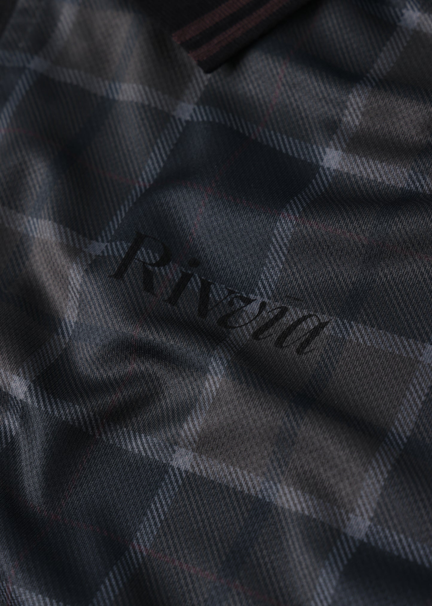 RPL SS POLO : BROWN BLACK PLAID