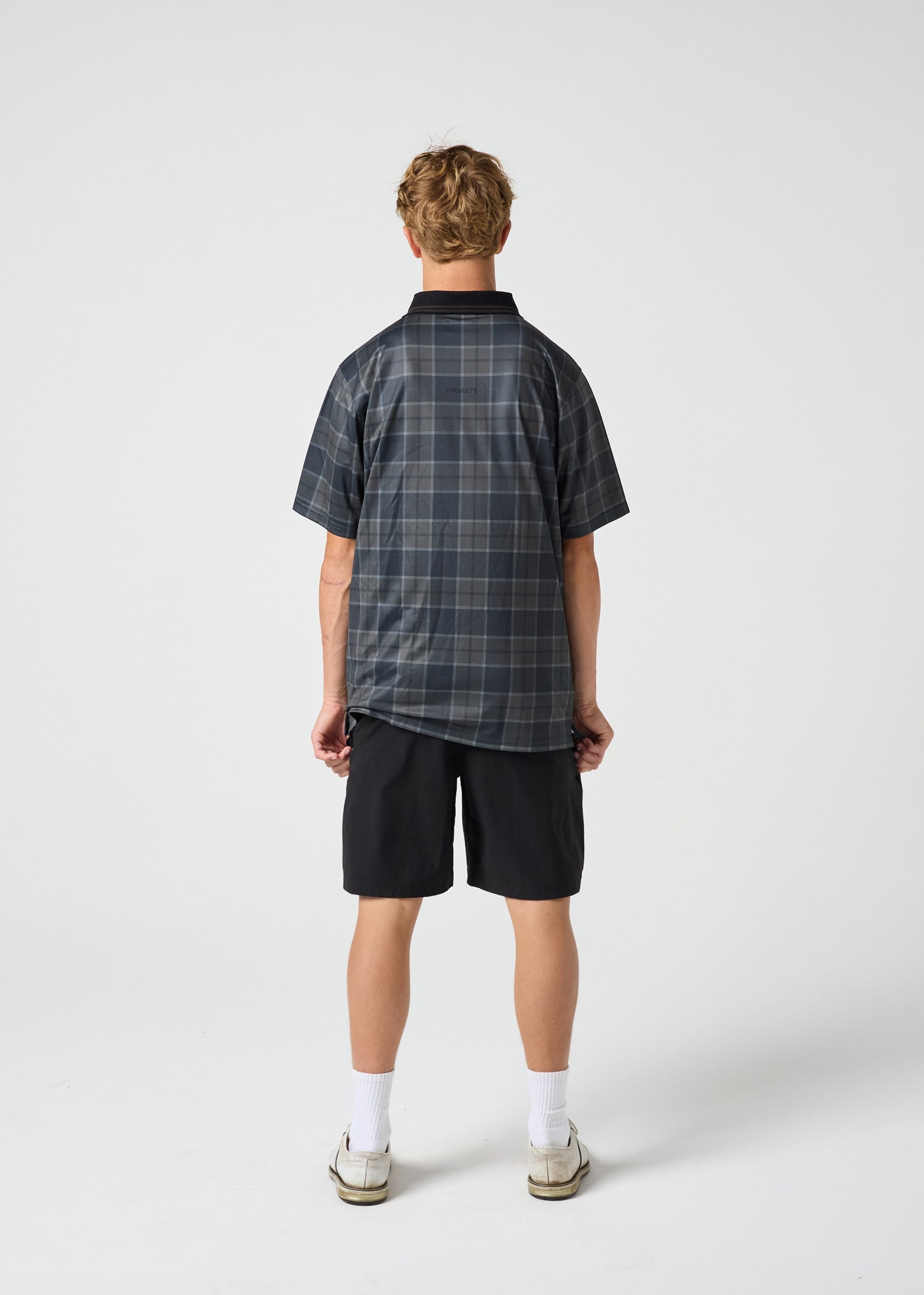 RPL SS POLO : BROWN BLACK PLAID