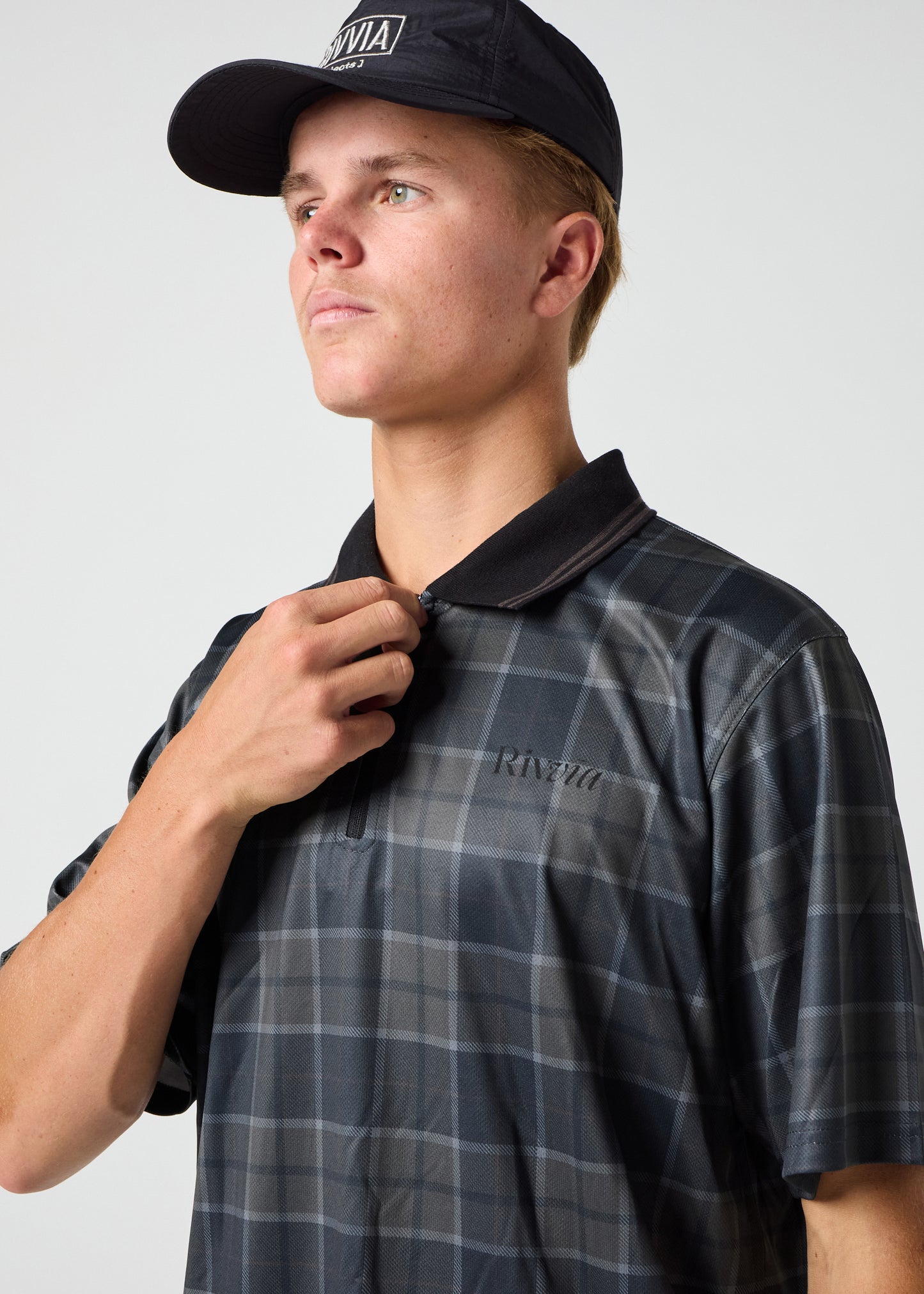 RPL SS POLO : BROWN BLACK PLAID