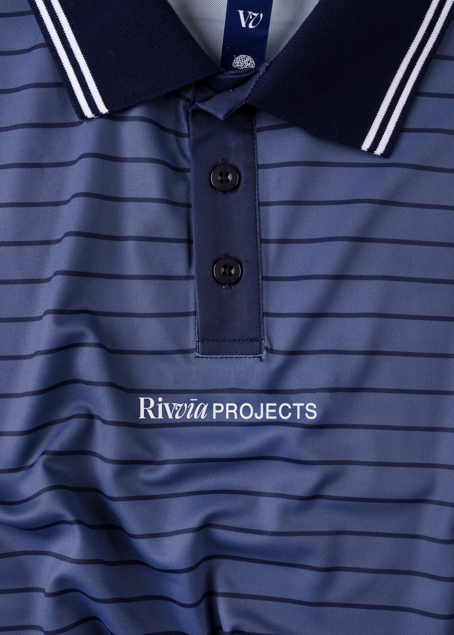 BORDER RELAXED-FIT POLO : NAVY