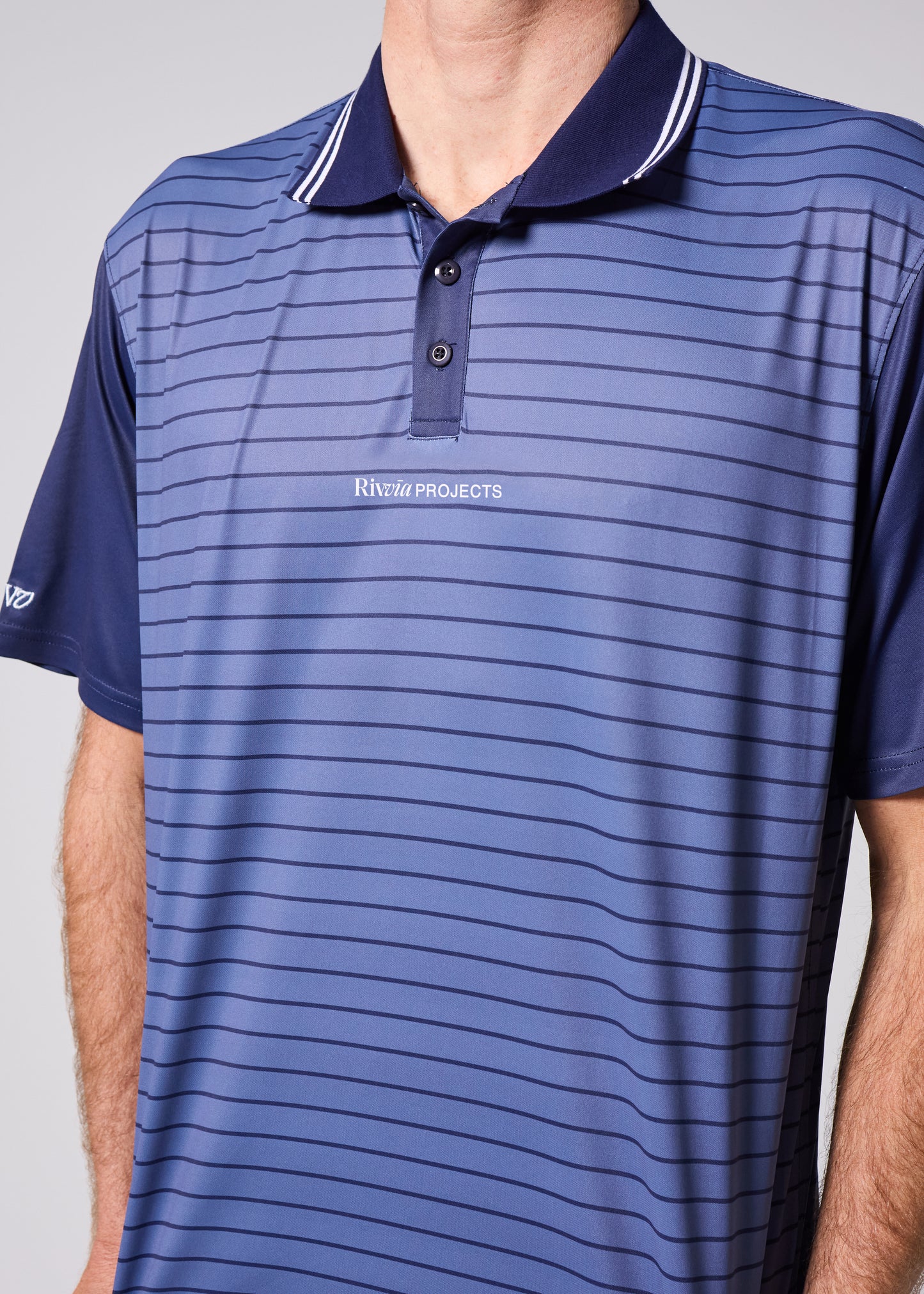 BORDER RELAXED-FIT POLO : NAVY