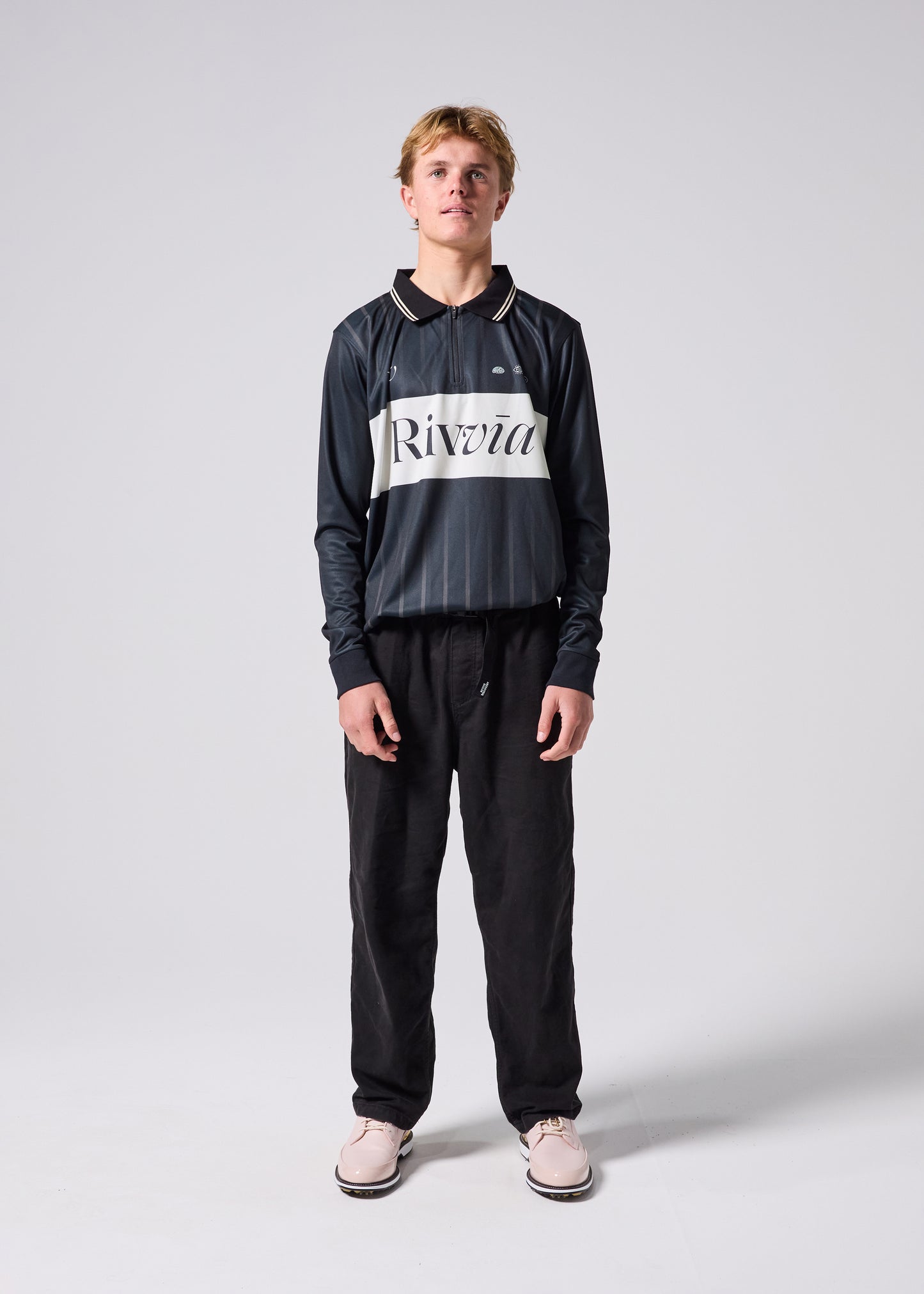 TEAM VV LS POLO : BLACK BONE