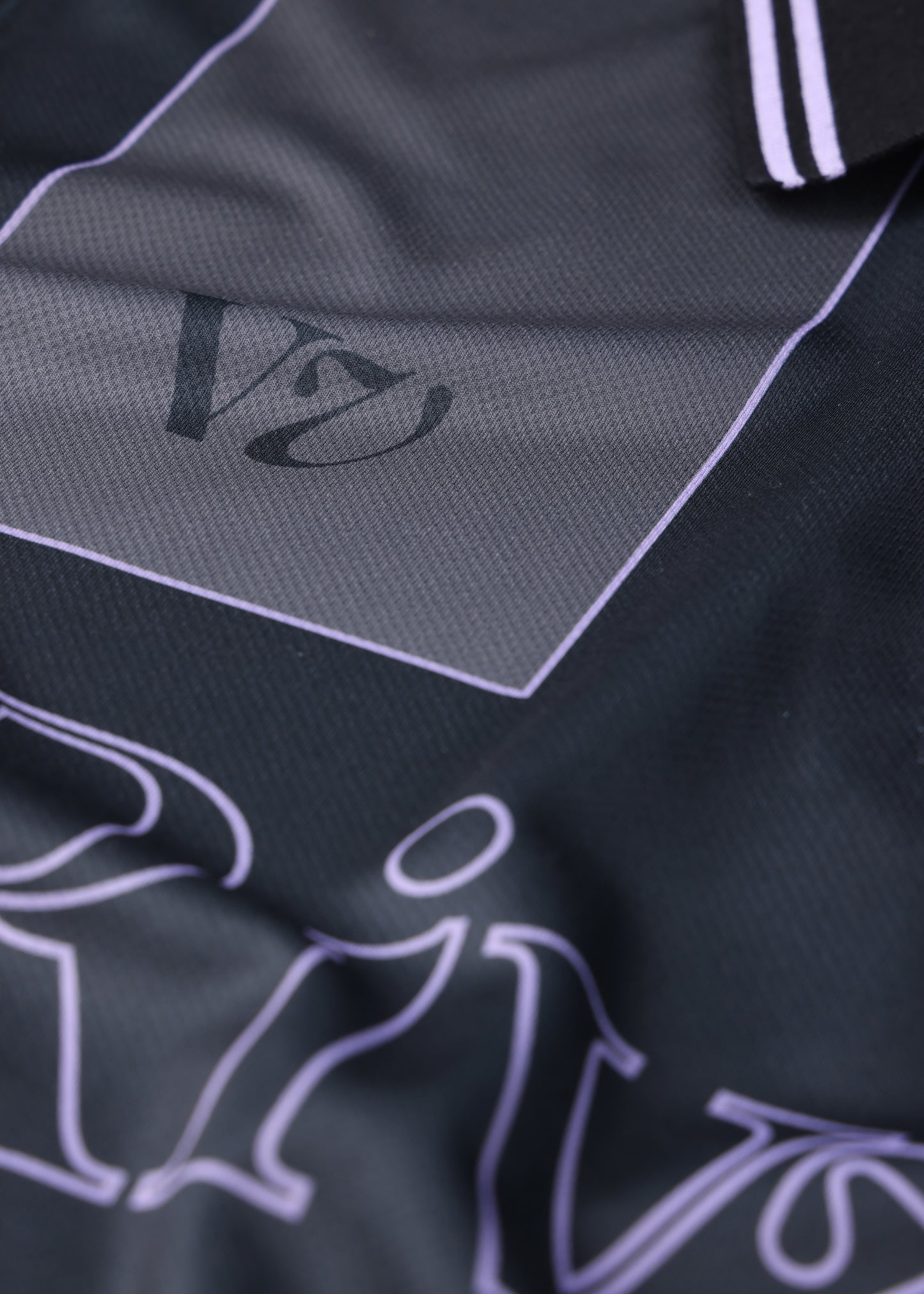 TEAM VV LS POLO : BLACK PURPLE