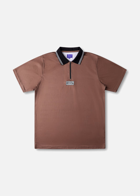 BOX LOGO POLO : BROWN