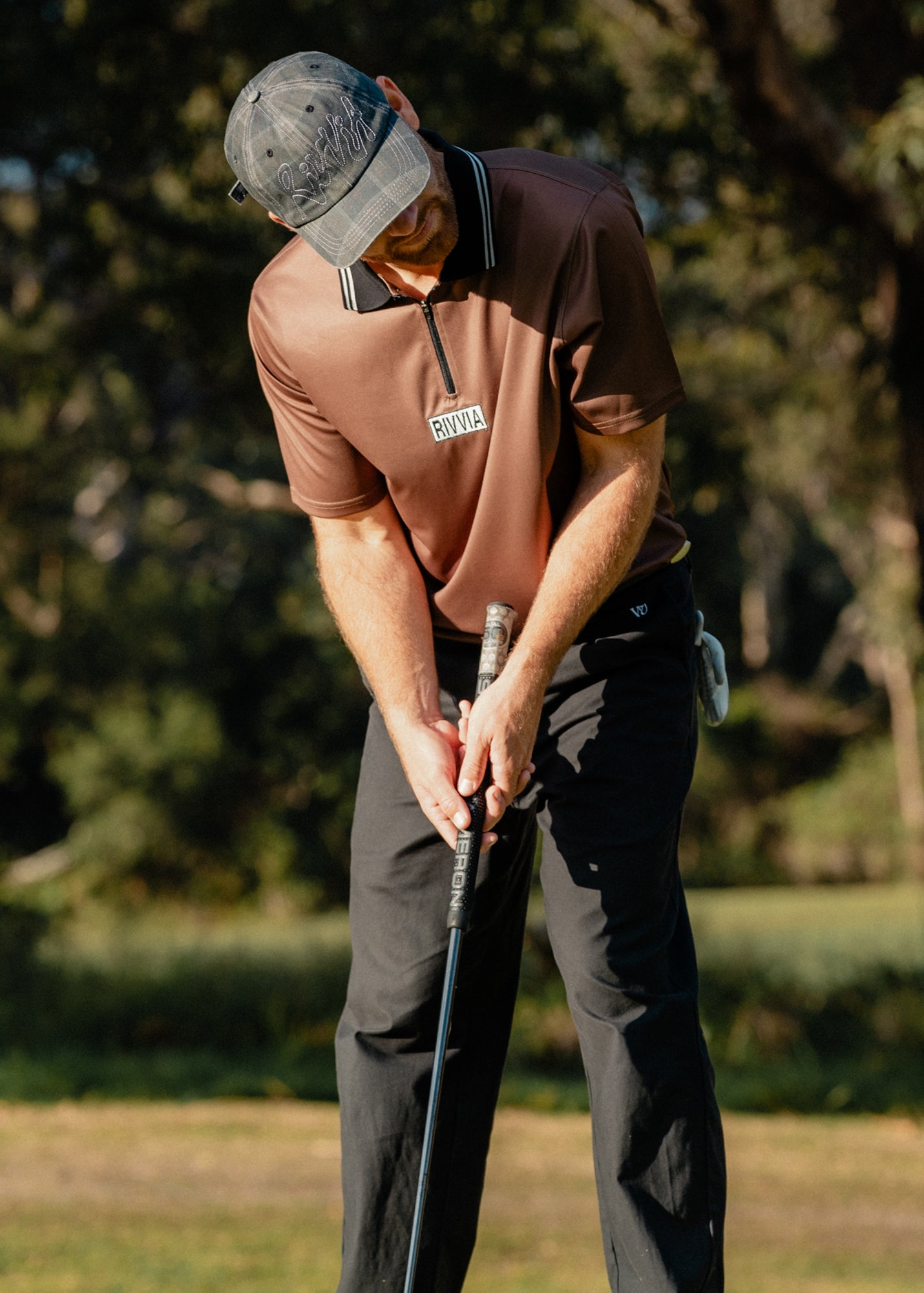BOX LOGO POLO : BROWN