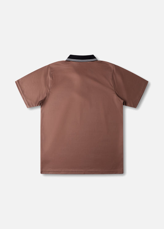 BOX LOGO POLO : BROWN