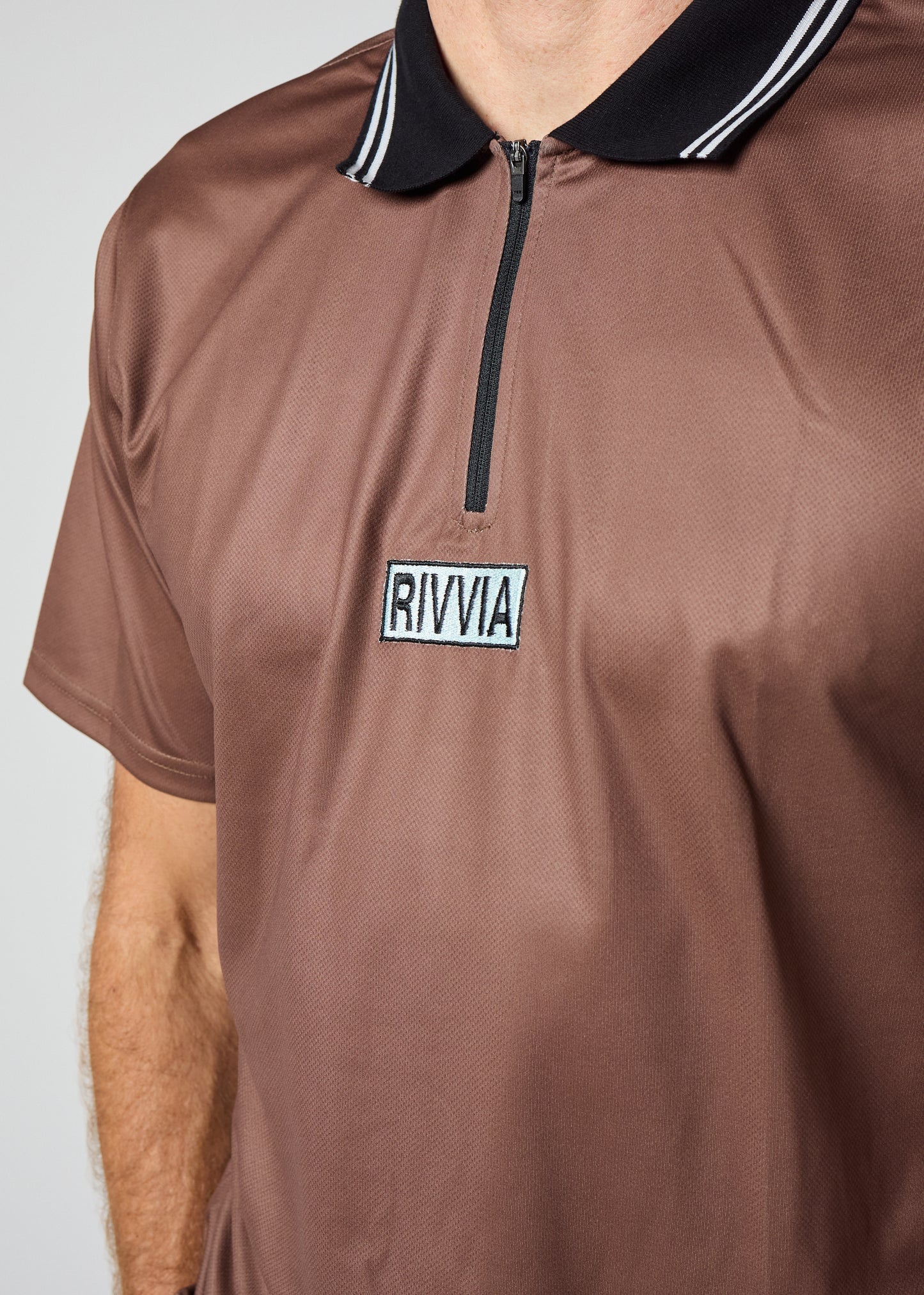 BOX LOGO POLO : BROWN