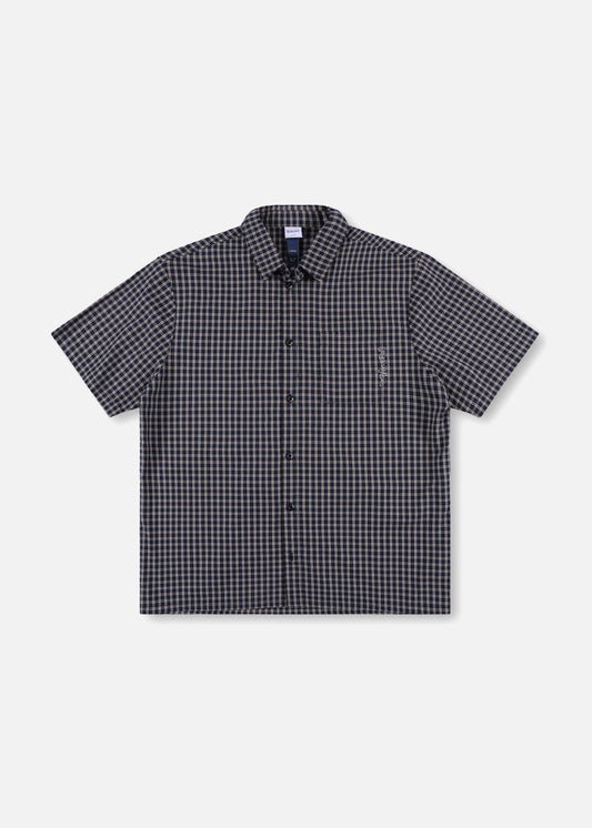 UNCOMMON CHECK SS SHIRT : BLUE