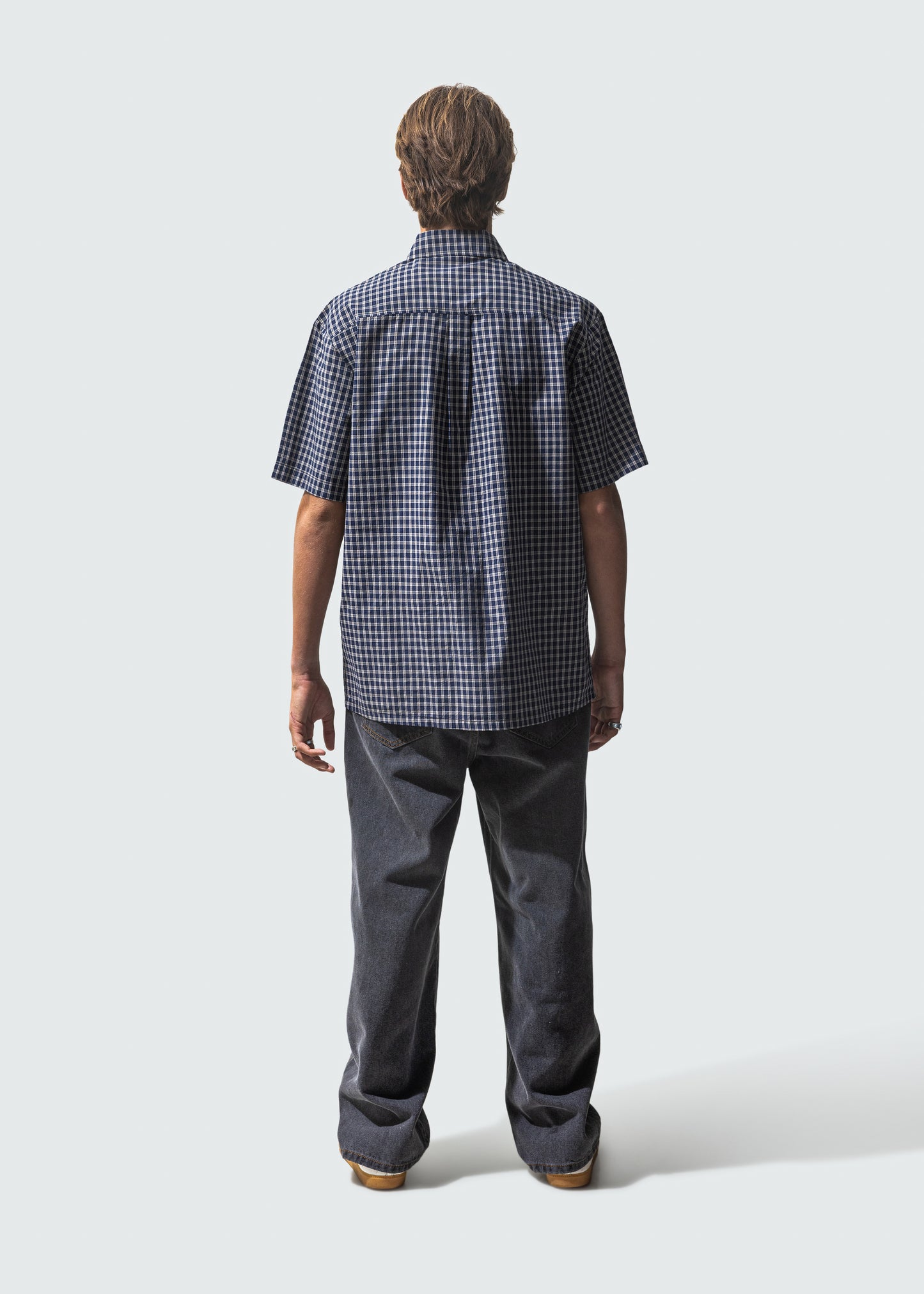 UNCOMMON CHECK SS SHIRT : BLUE
