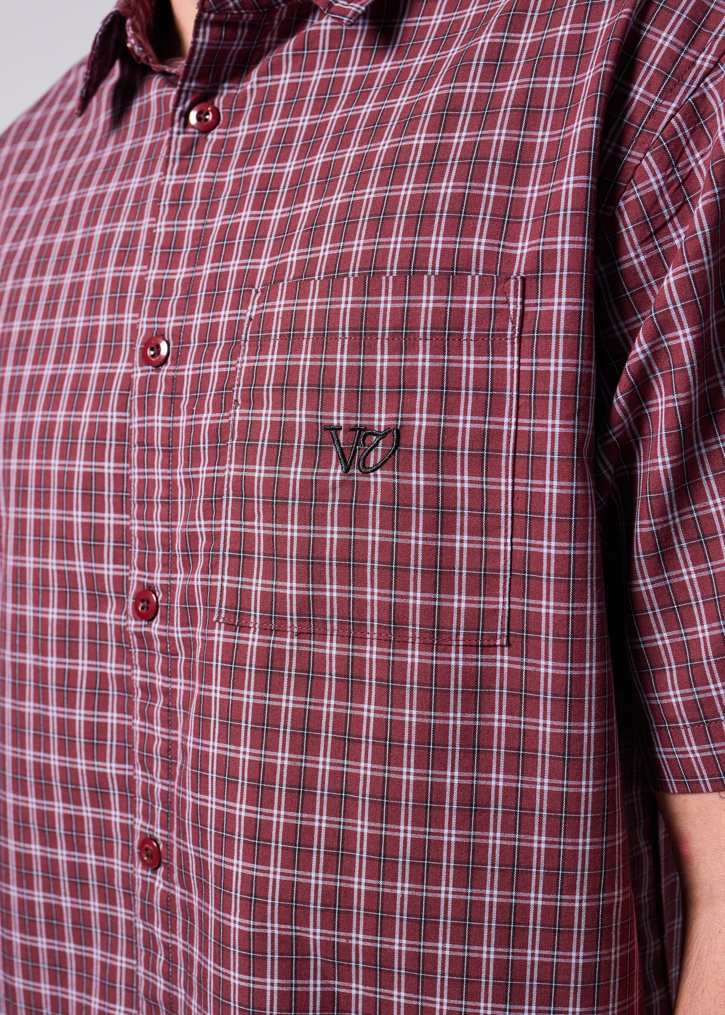VV CHECK SHIRT : MAROON