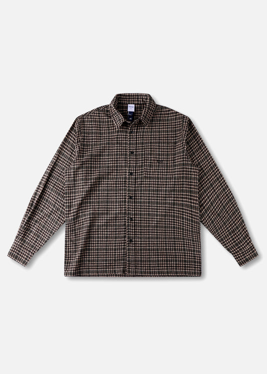 PLAID OFF TRACK SHIRT : BROWN