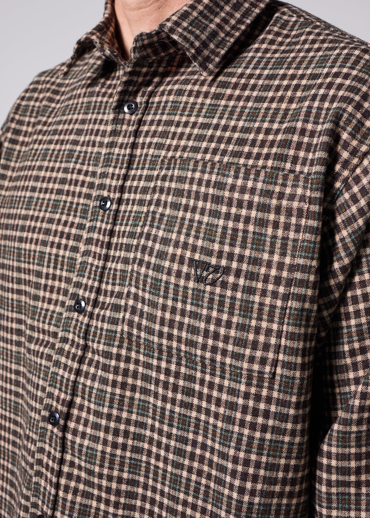 PLAID OFF TRACK SHIRT : BROWN