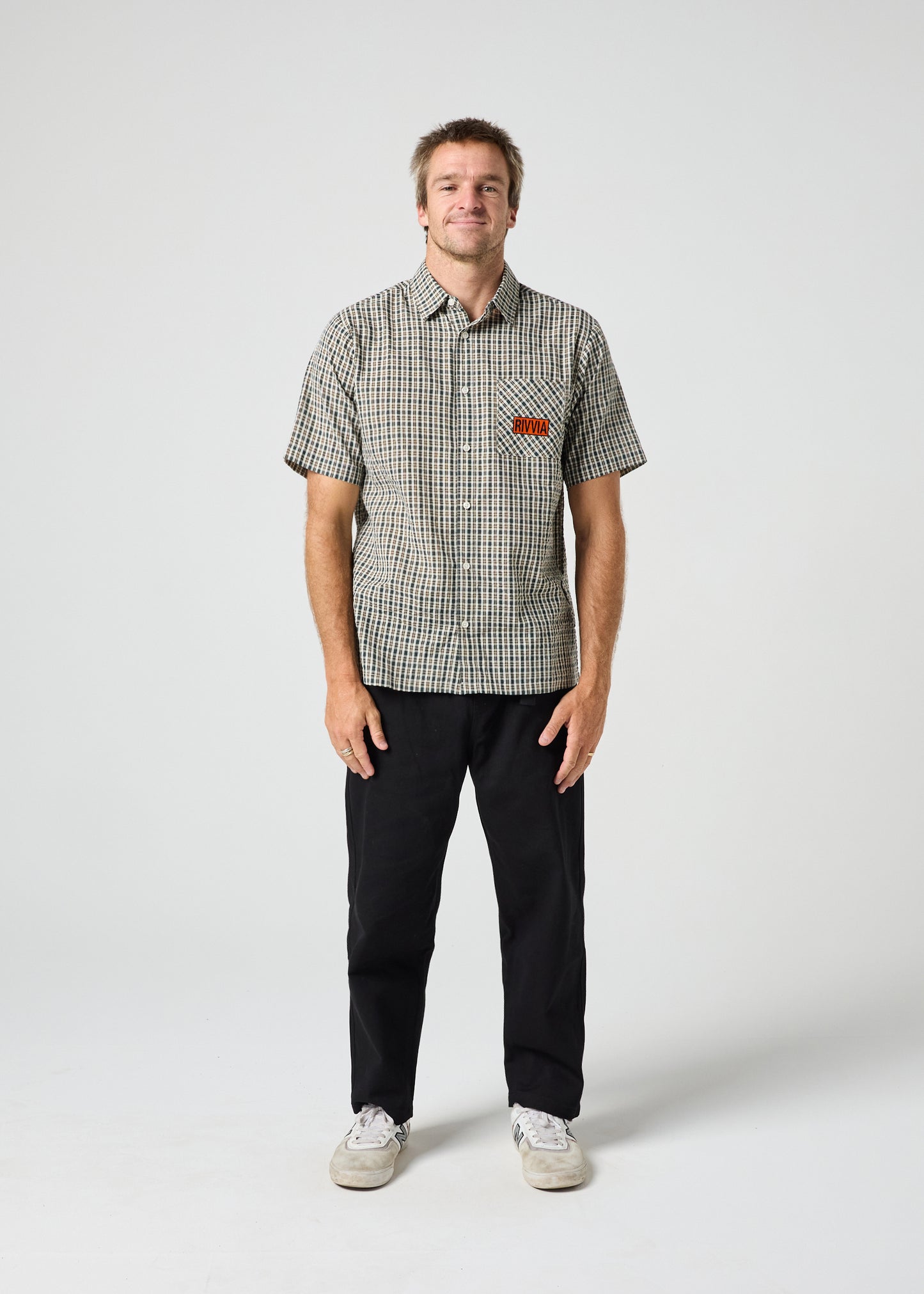 BOX LOGO SS SHIRT : GREEN CHECK