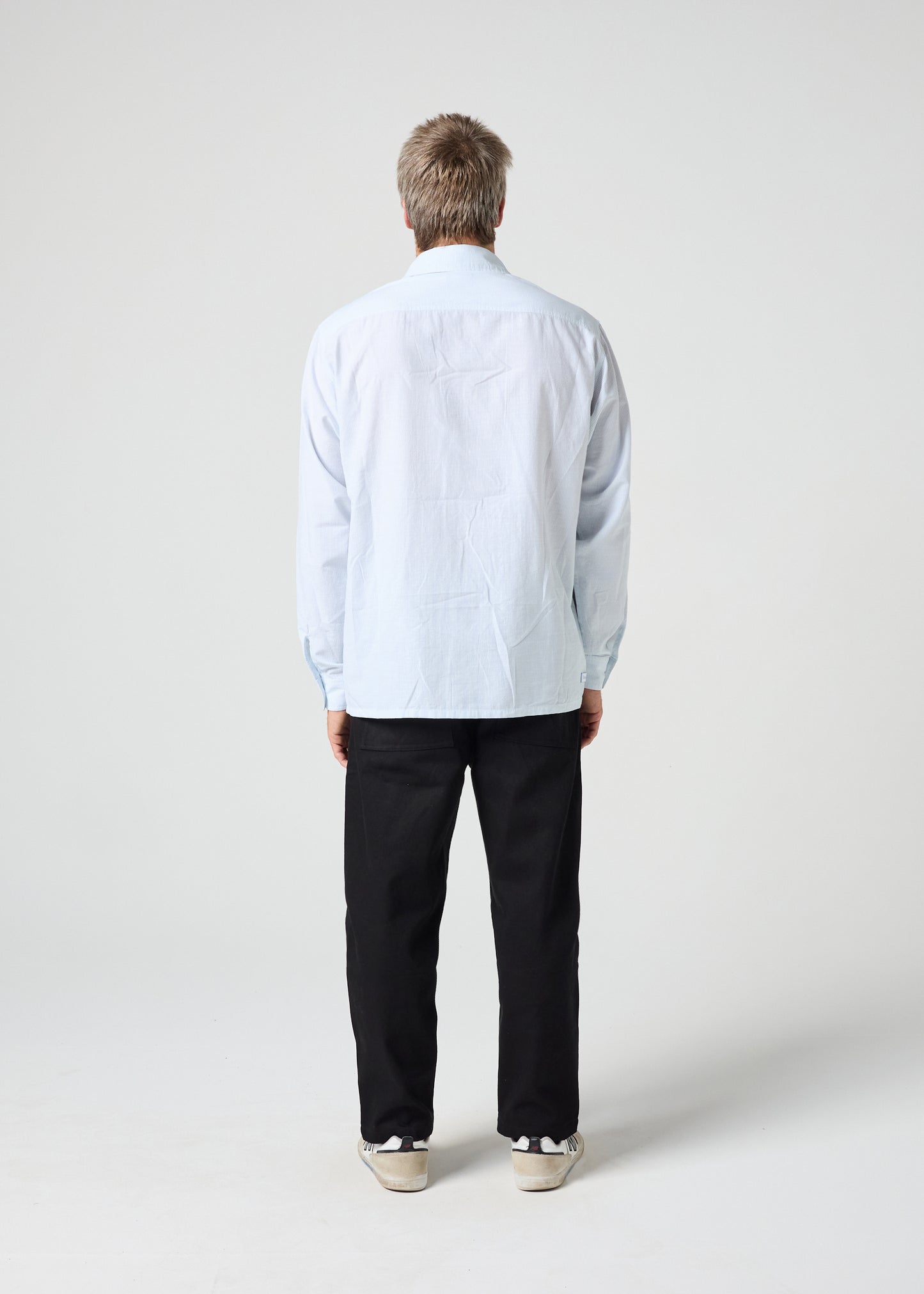 DAILY STRIPE LS SHIRT : BLUE WHITE