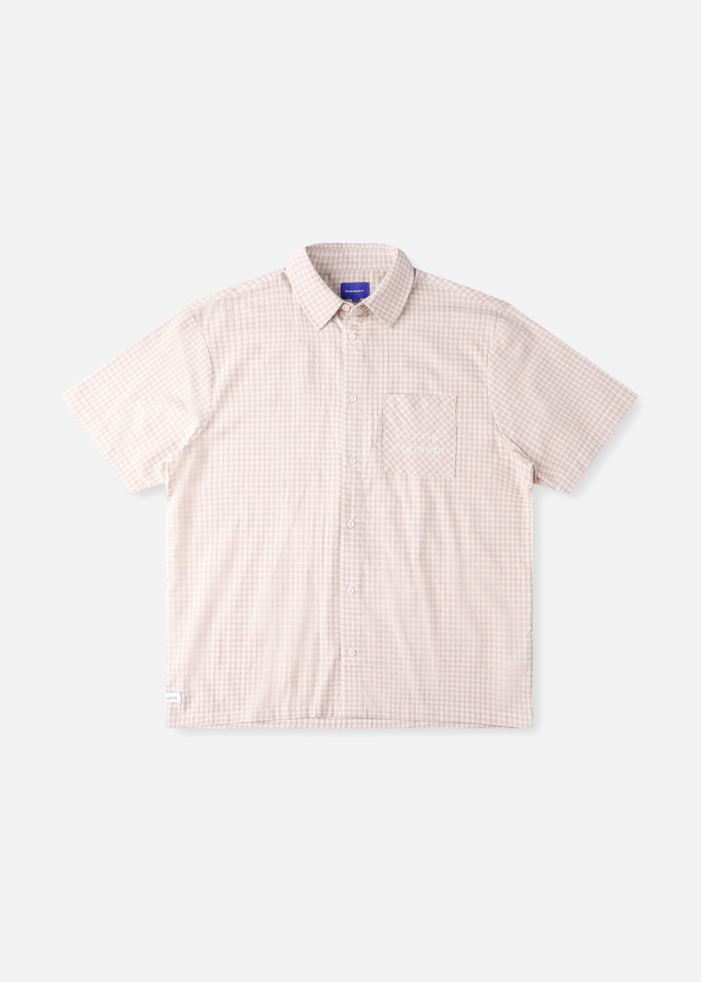 OPEN MIND CHECK SS SHIRT : BEIGE CHECK