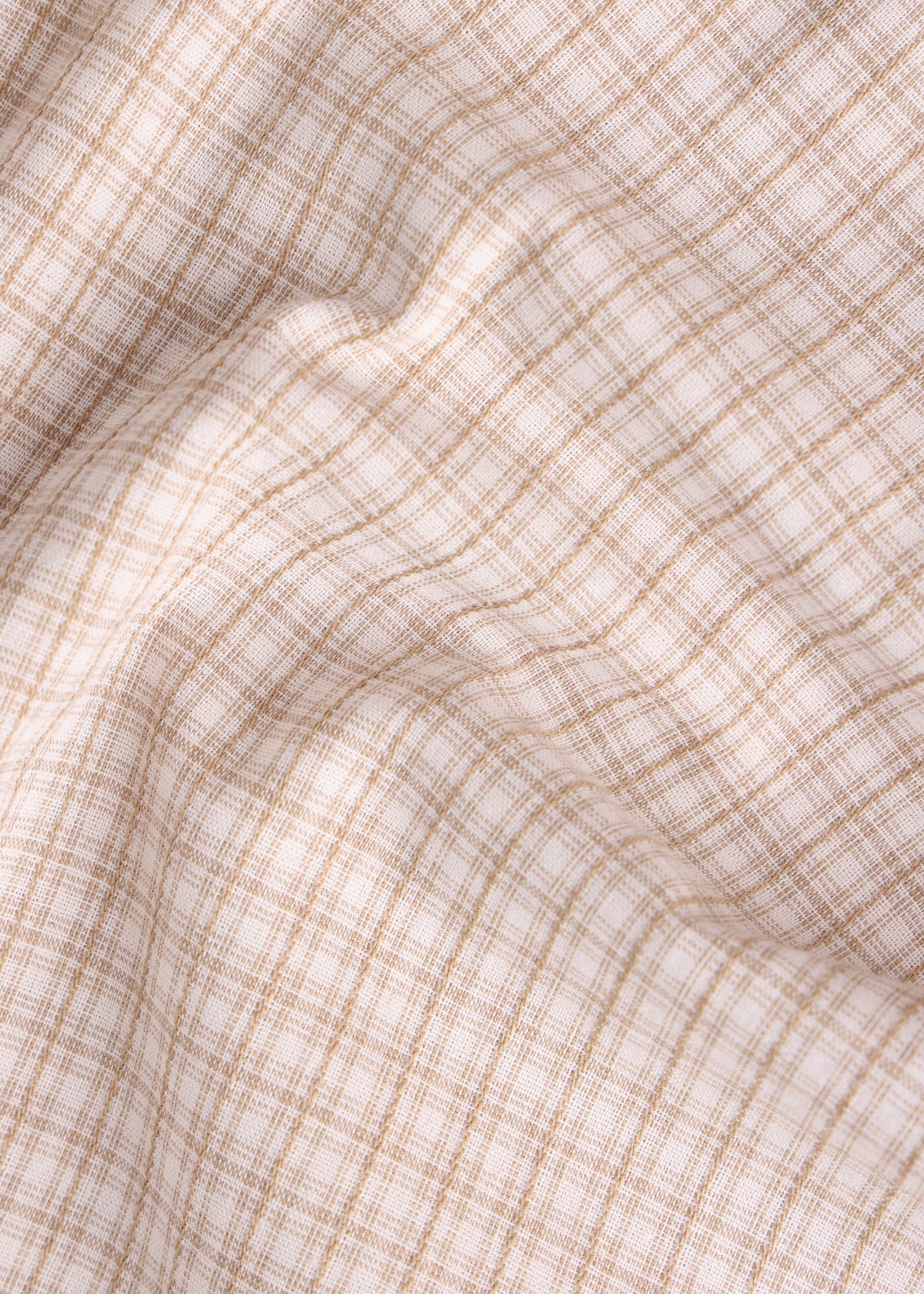 OPEN MIND CHECK SS SHIRT : BEIGE CHECK