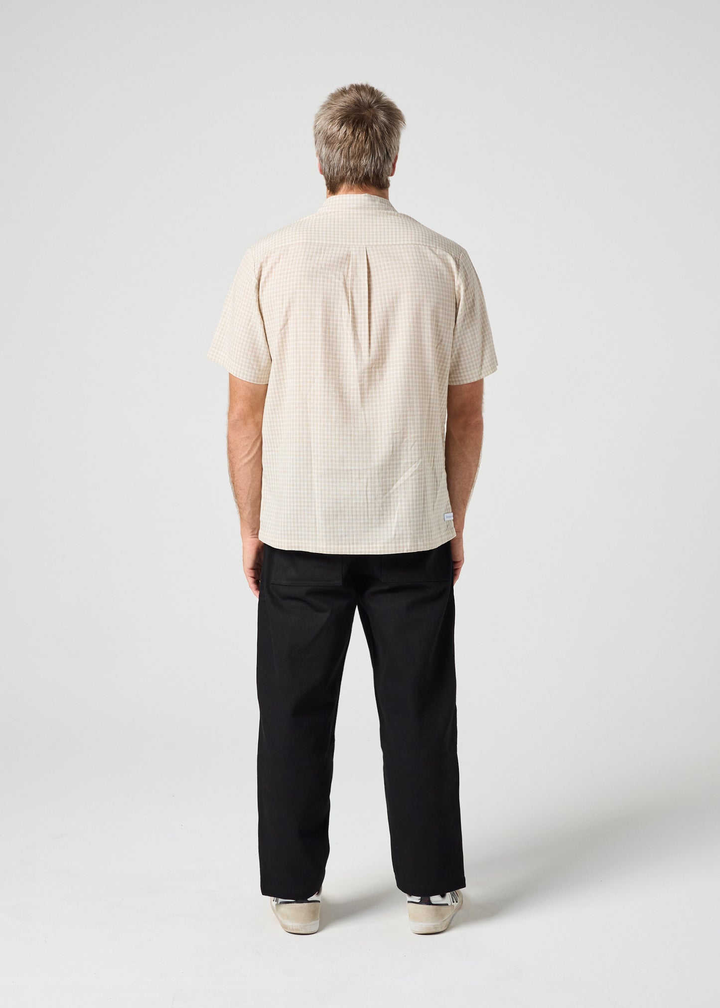 OPEN MIND CHECK SS SHIRT : BEIGE CHECK