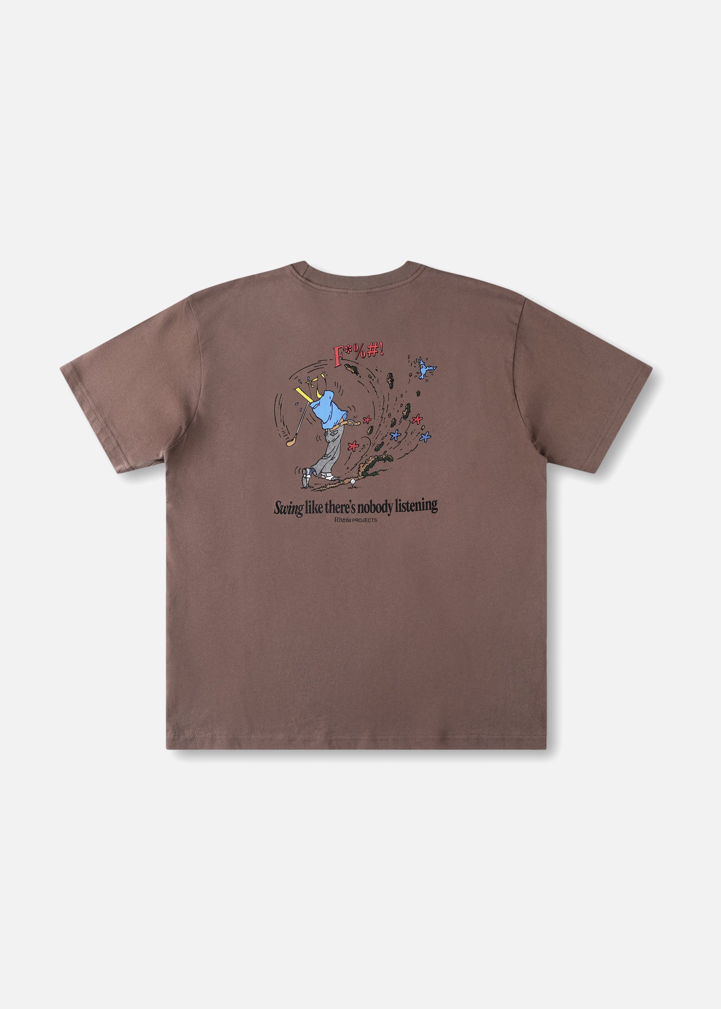 NOBODY LISTENING T-SHIRT : WASHED BROWN