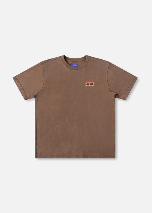 BOX LOGO T-SHIRT : WASHED BROWN