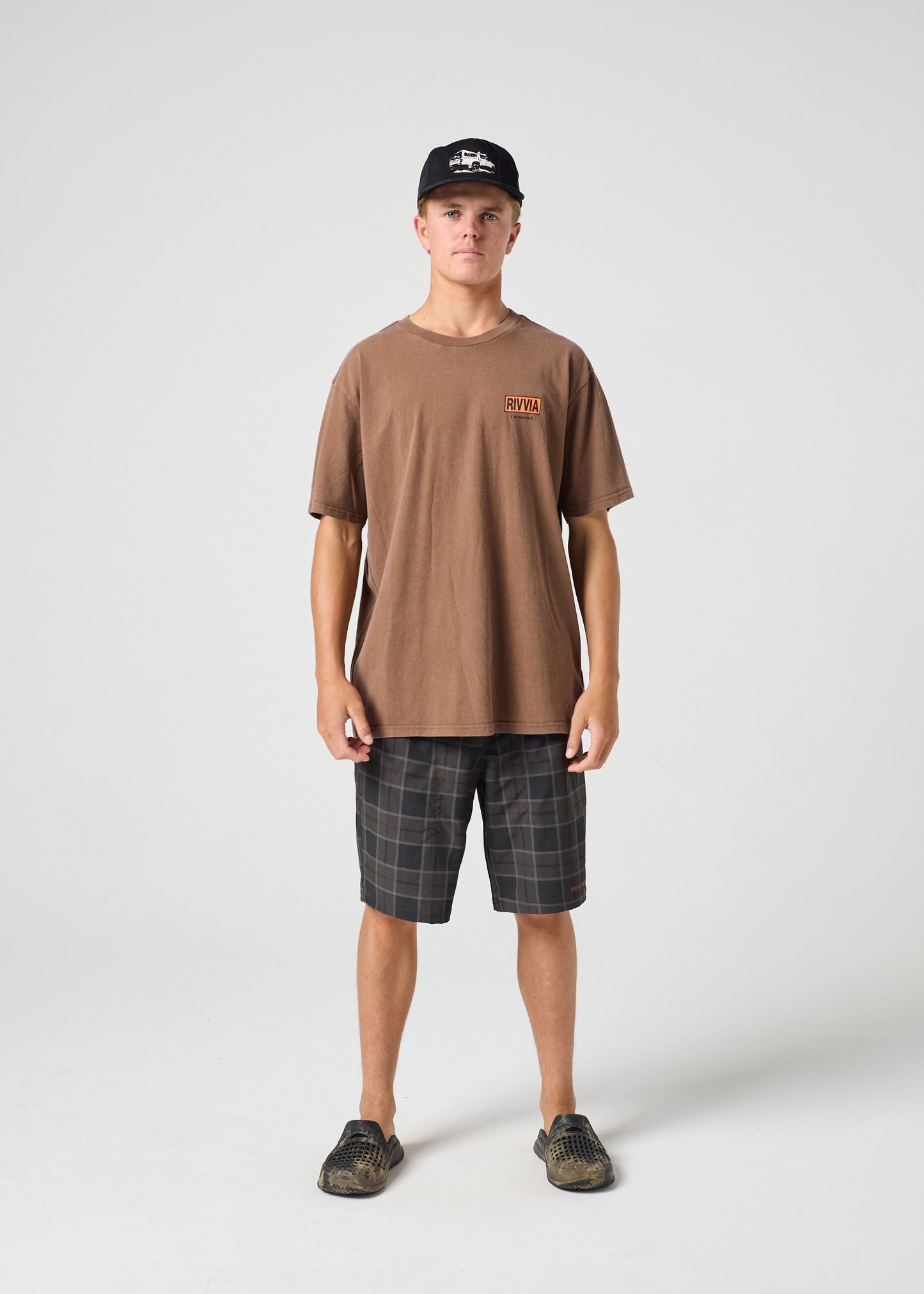 BOX LOGO T-SHIRT : WASHED BROWN