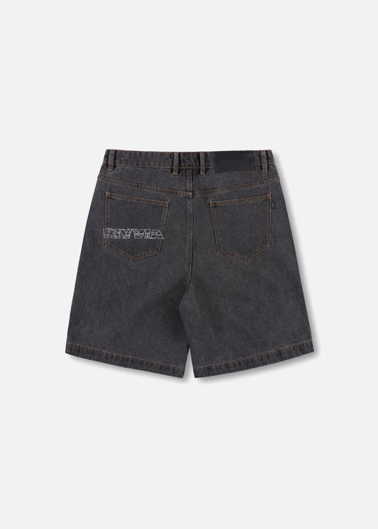 CAPITAL DENIM SHORT : WORN BLACK