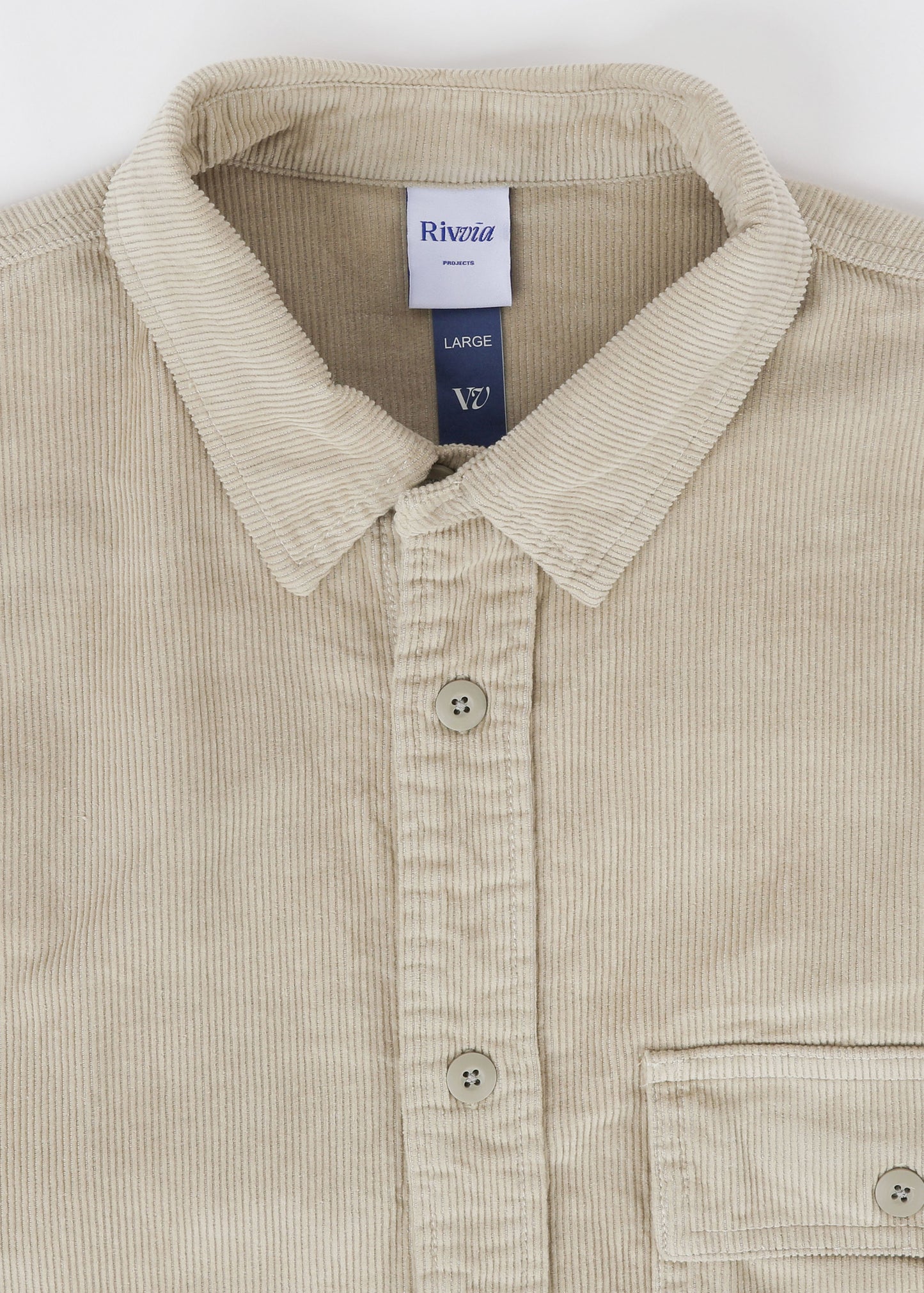 OFF TRACK CORD LS SHIRT : PARCHMENT