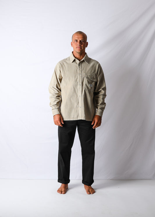 OFF TRACK CORD LS SHIRT : PARCHMENT