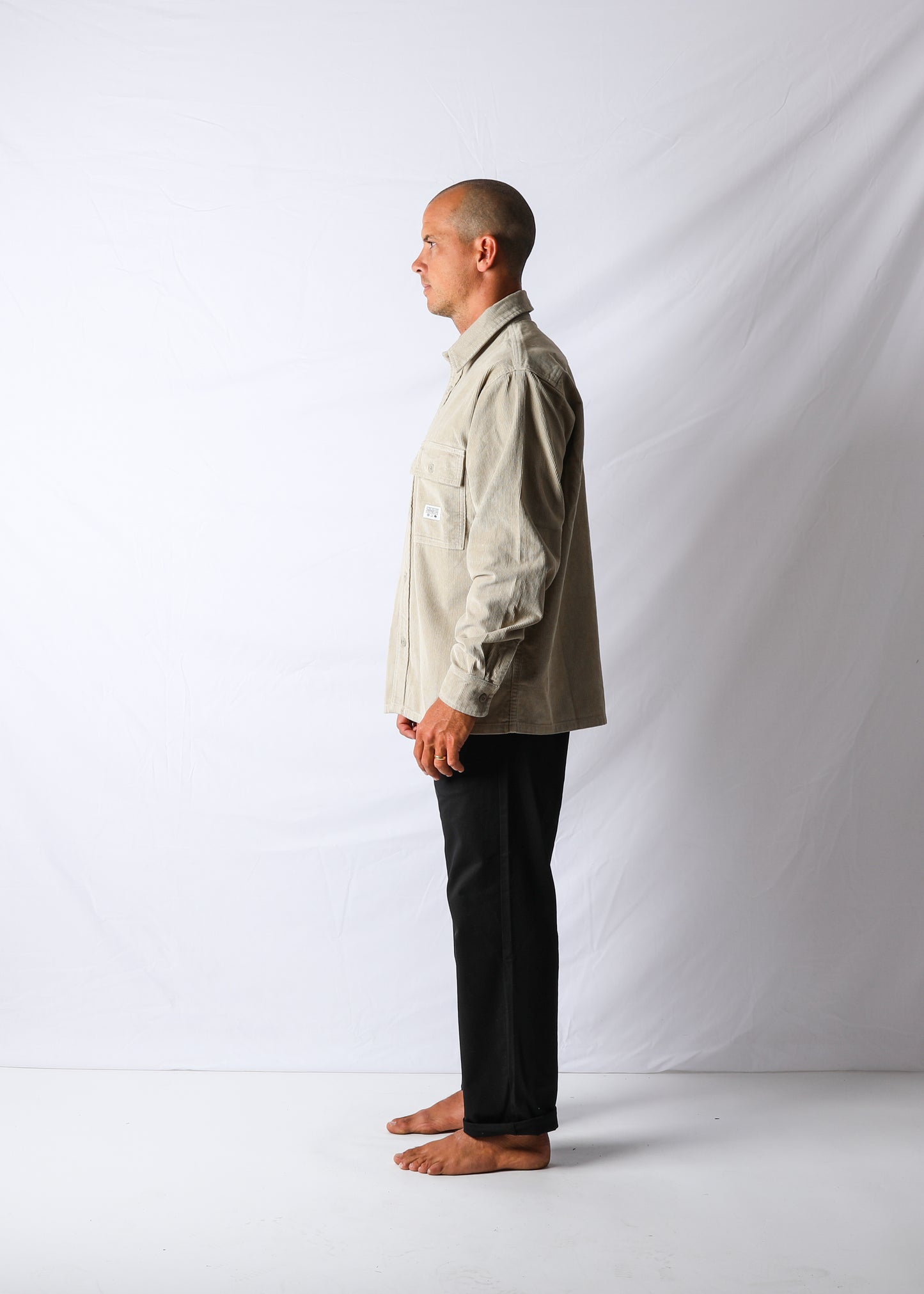 OFF TRACK CORD LS SHIRT : PARCHMENT