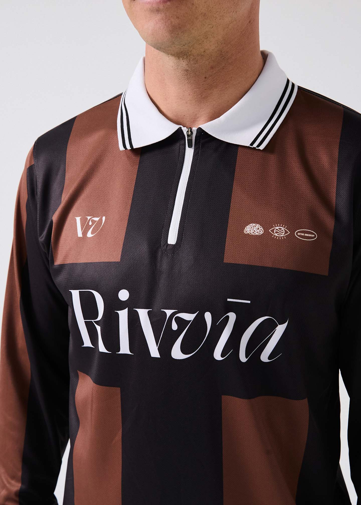 TEAM VV RPL LS POLO : BROWN BLACK