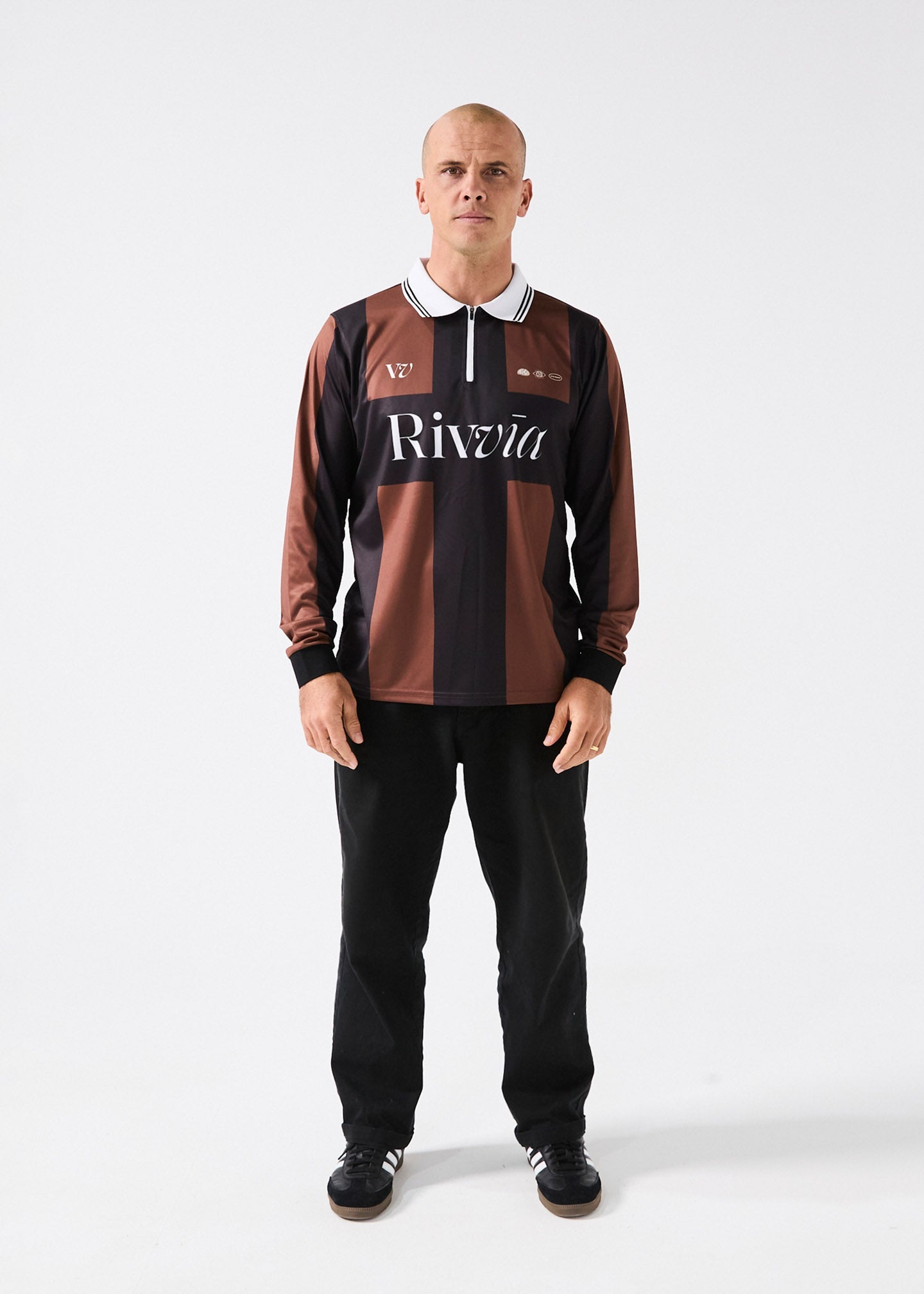 TEAM VV RPL LS POLO : BROWN BLACK