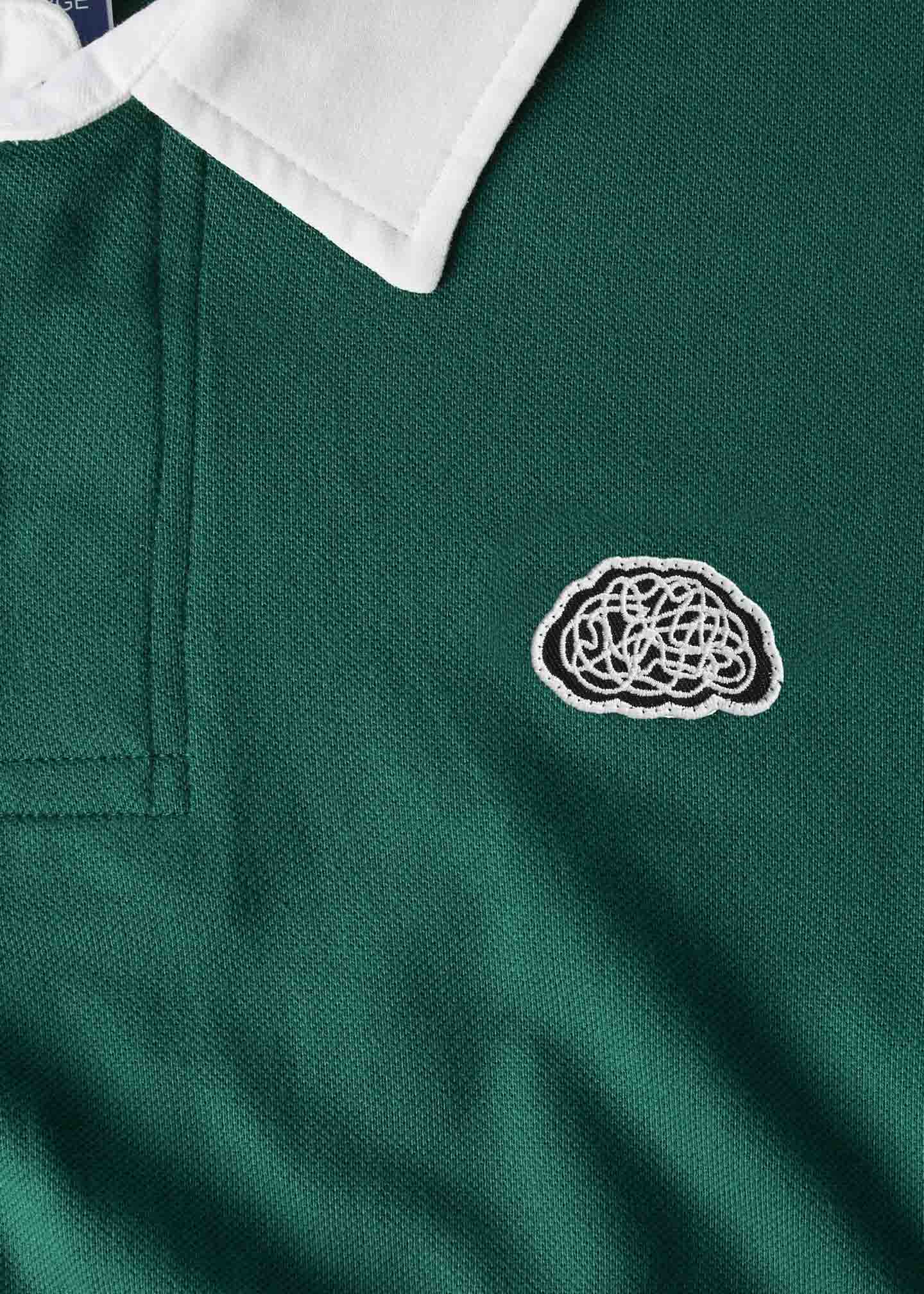 SCATTER BRAIN LS RUGBY POLO : PINE