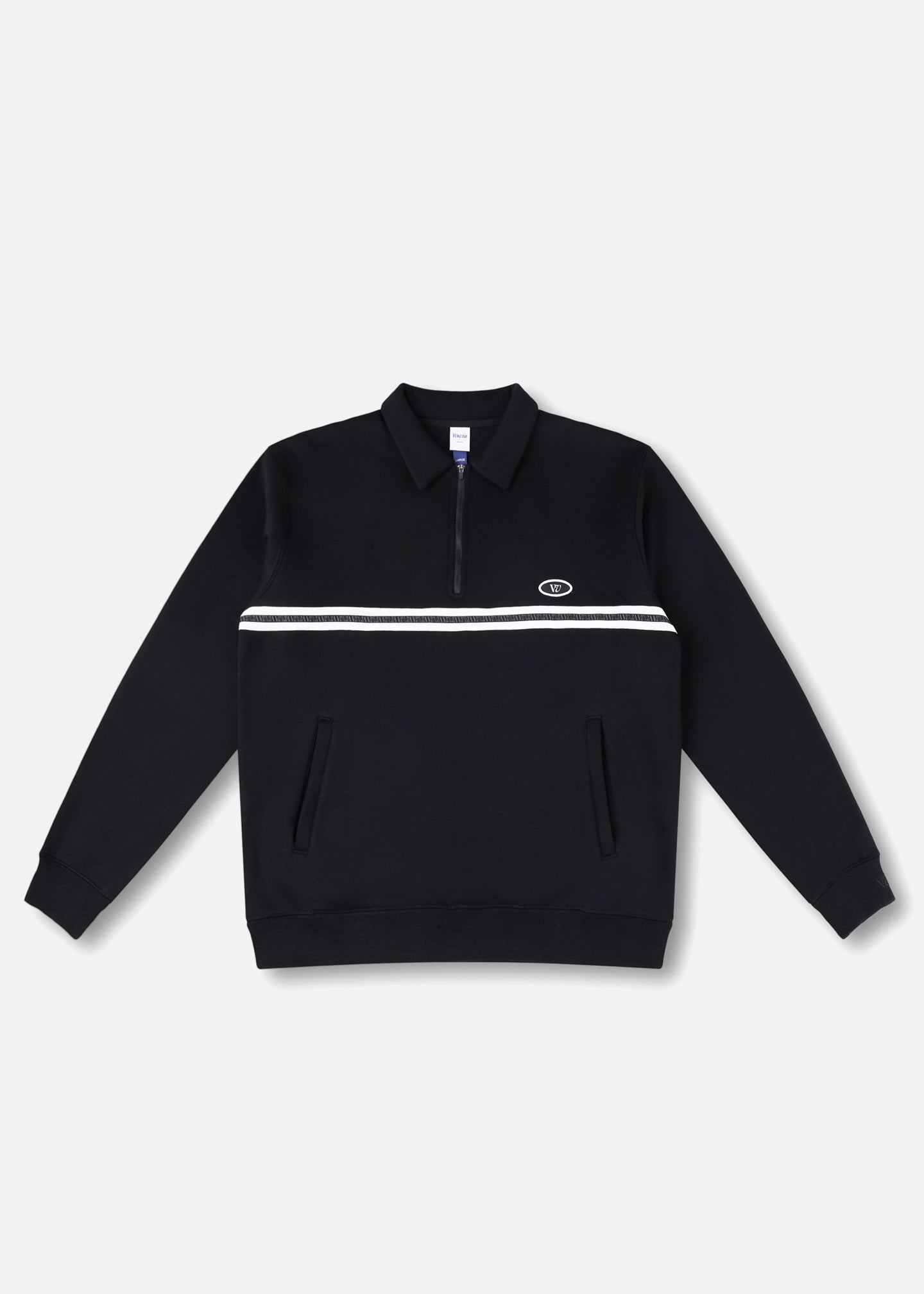 SOCIAL MEMBER 1/4 ZIP CREW : BLACK