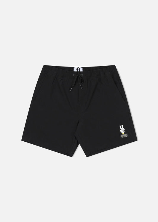 PEACE STORM BEACH SHORT : BLACK