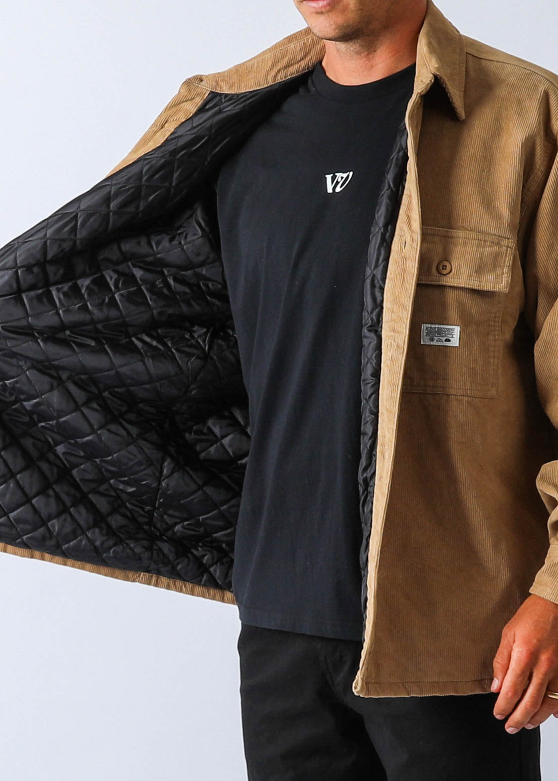 OFF TRACK QUILTED LS SHIRT : BROWN