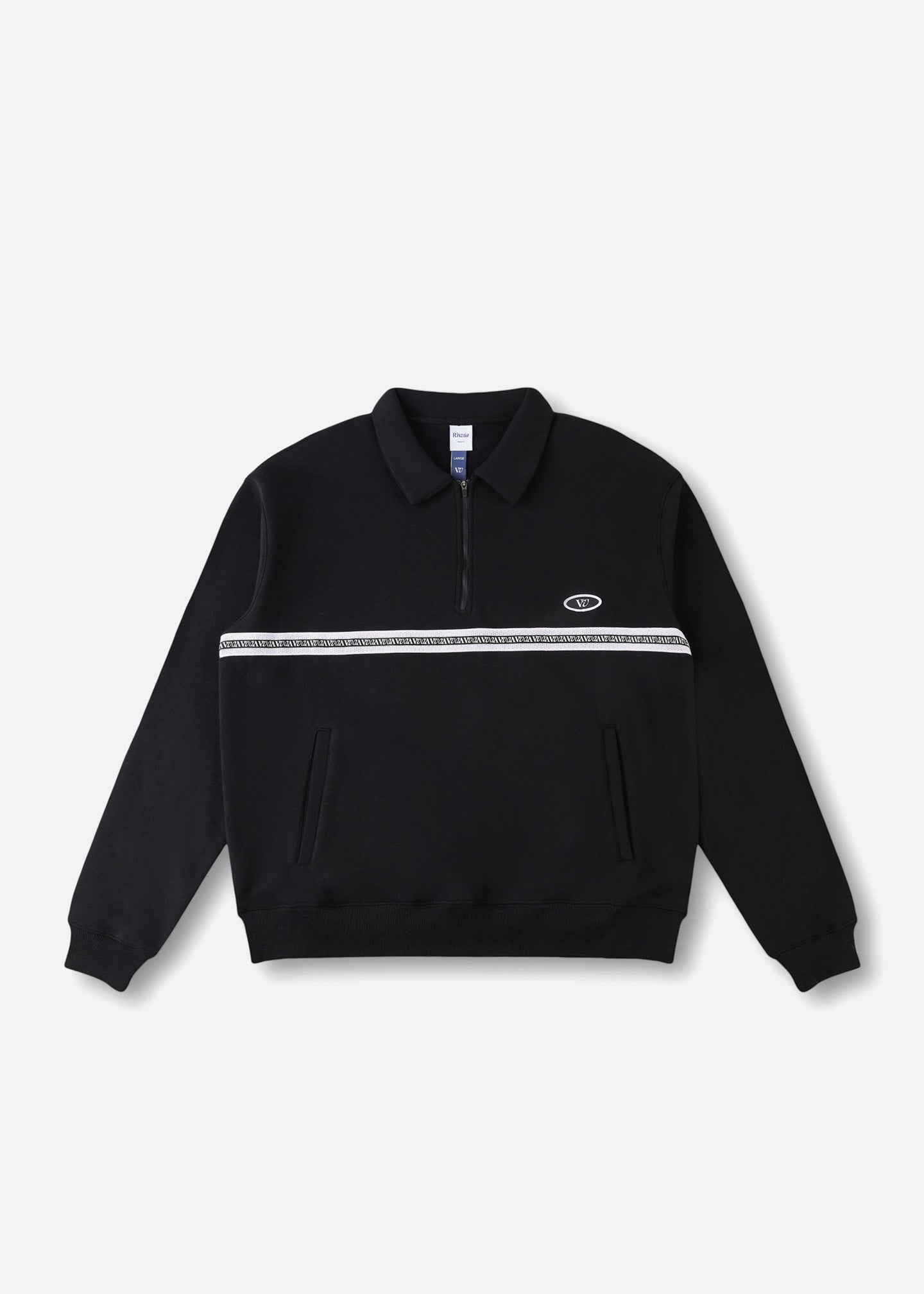 SOCIAL MEMBER 1/4 ZIP CREW  : BLACK