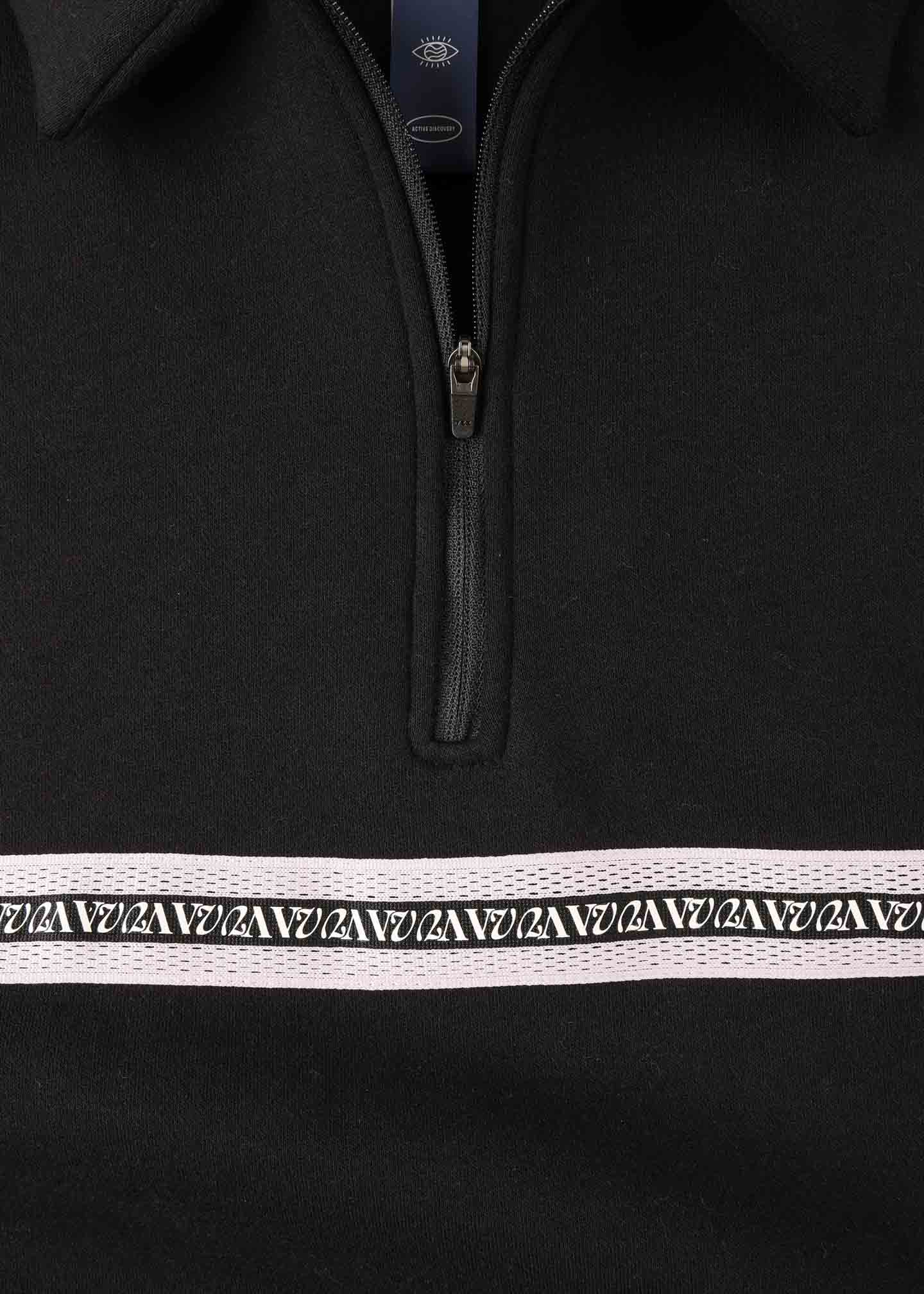 SOCIAL MEMBER 1/4 ZIP CREW  : BLACK