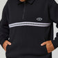 SOCIAL MEMBER 1/4 ZIP CREW  : BLACK