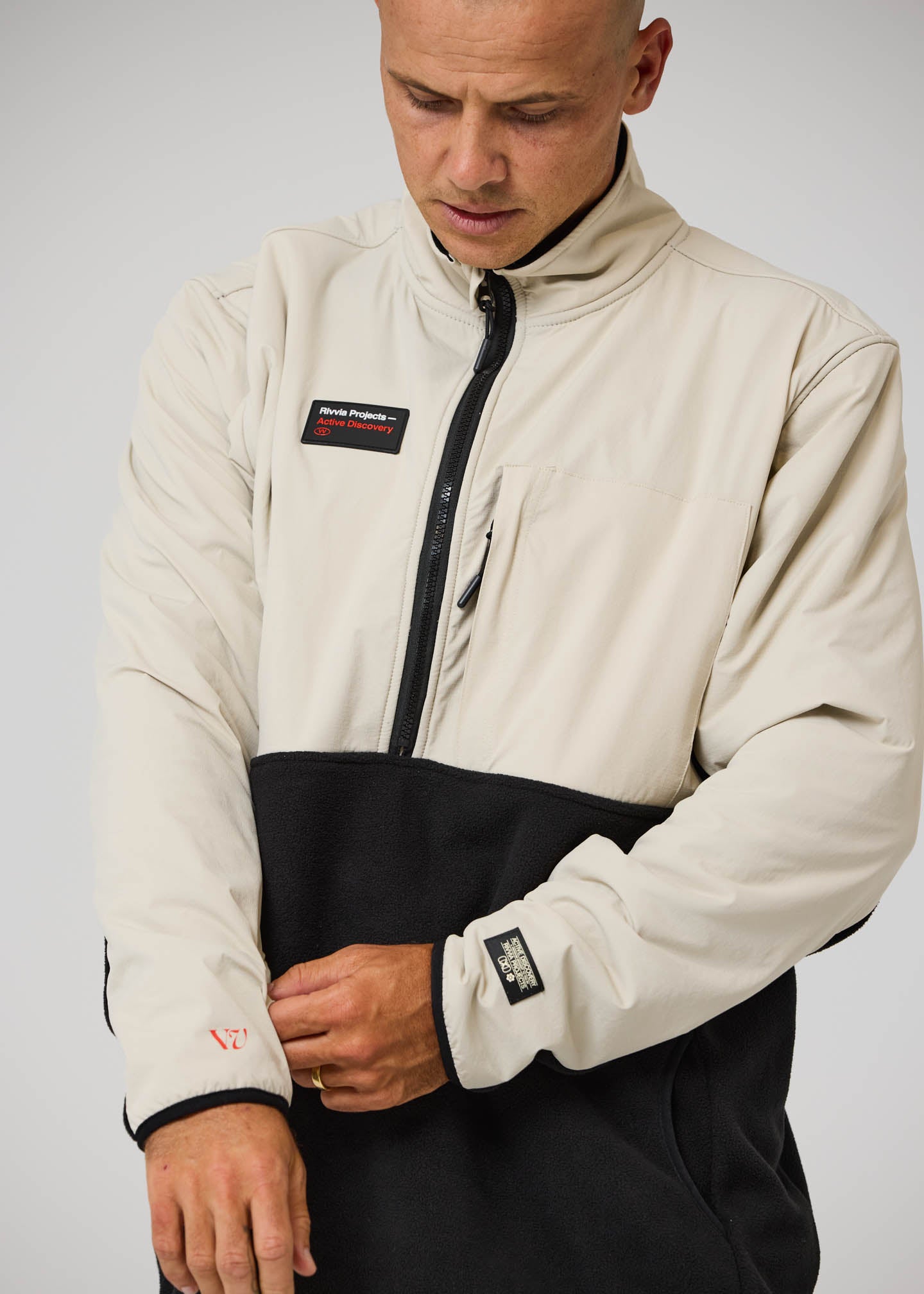 BLUR 1/2 ZIP POLAR FLEECE : BLACK BONE