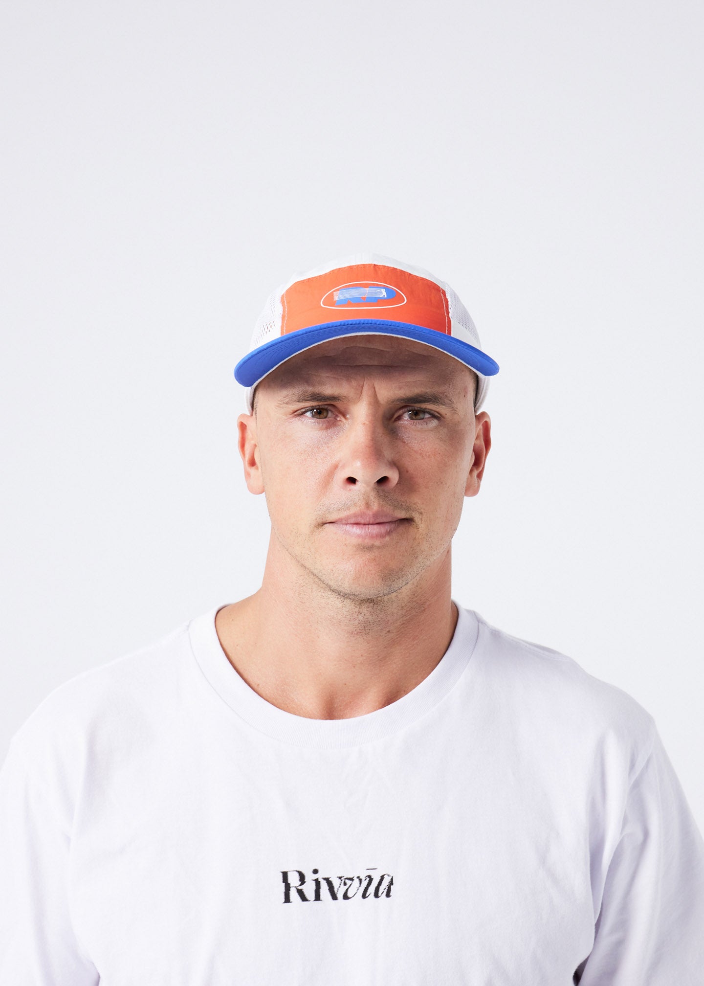 RP MOTION RUNNING CAP : WHITE BLUE RED