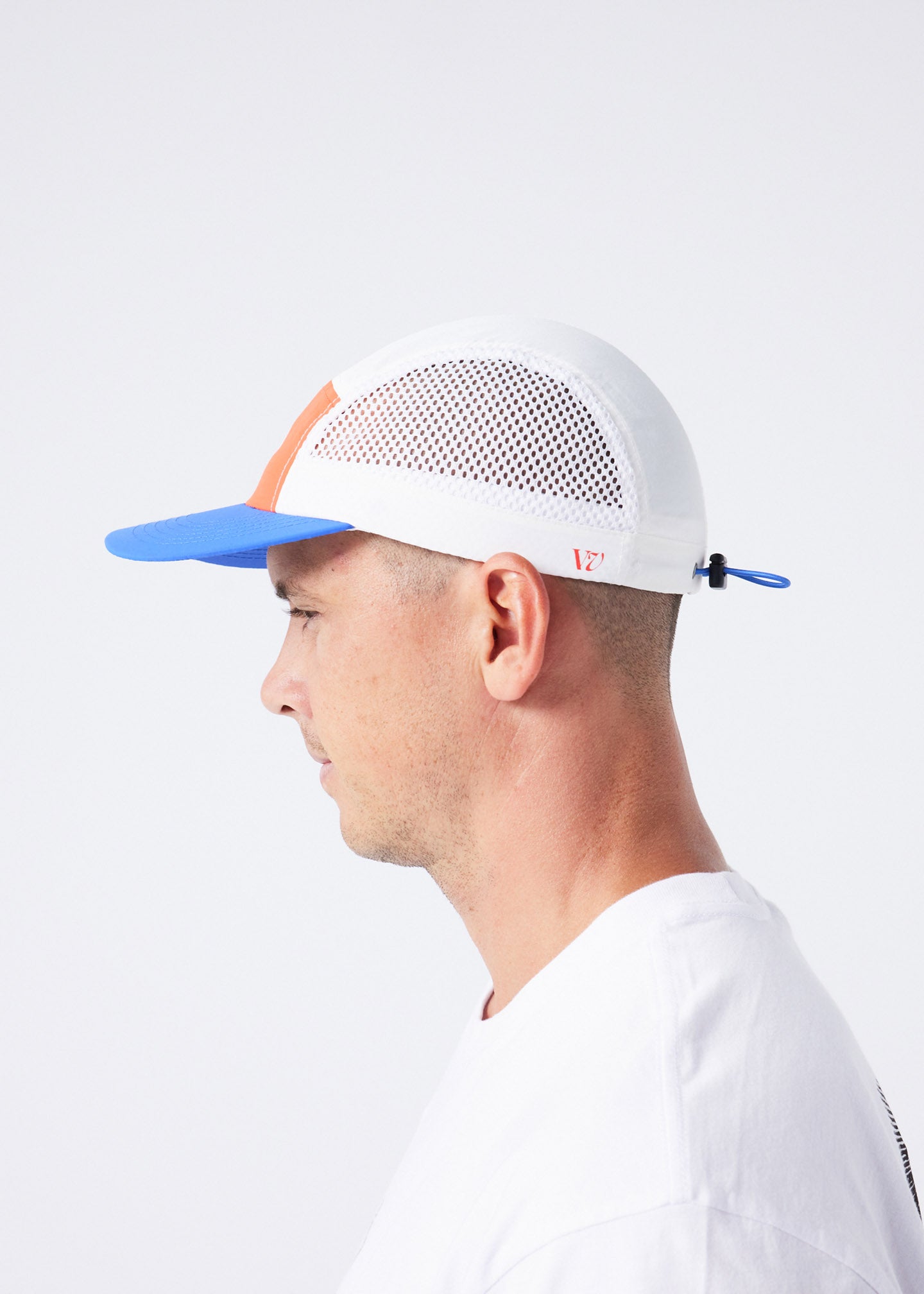 RP MOTION RUNNING CAP : WHITE BLUE RED