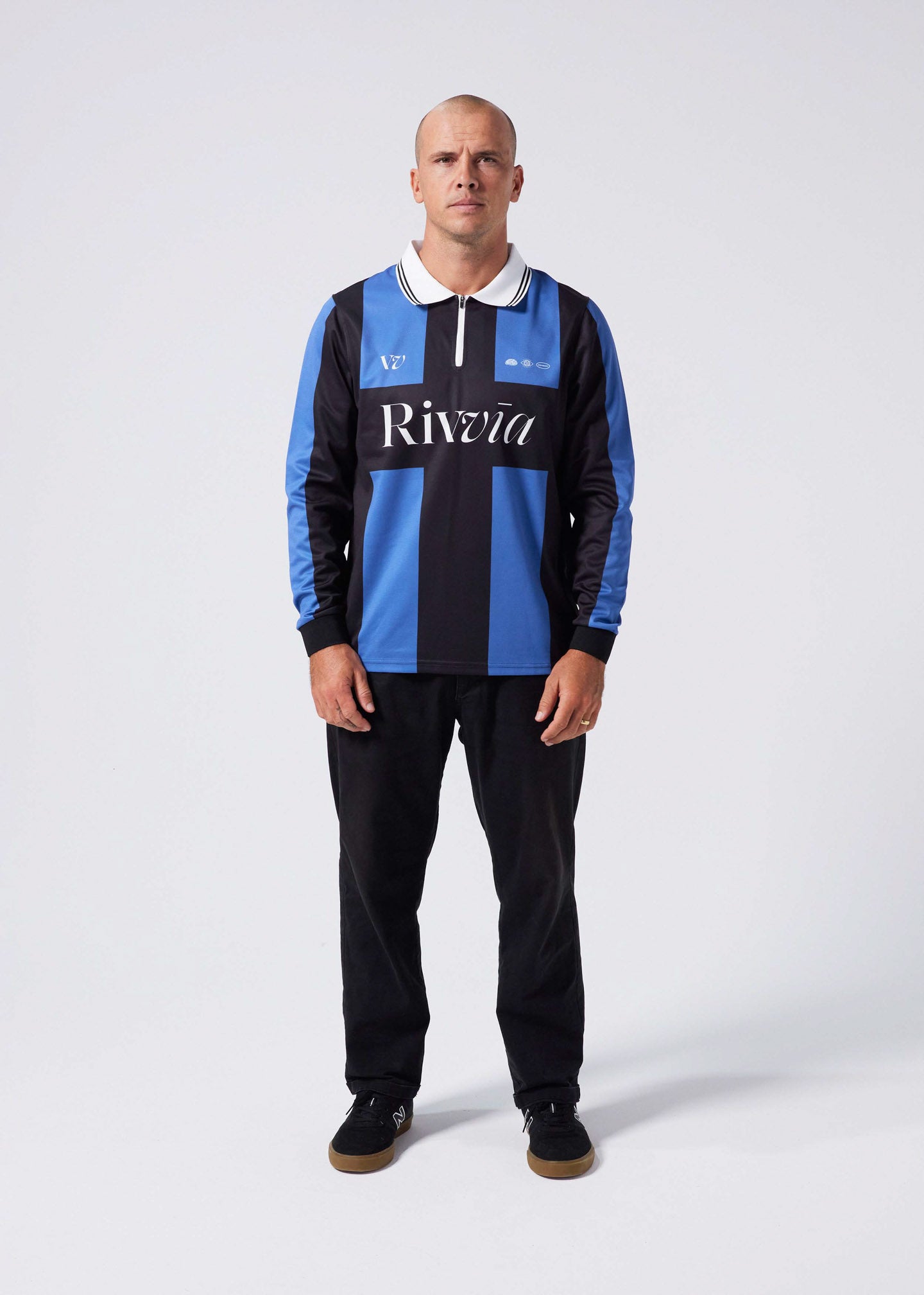 TEAM VV RPL LS POLO : BLACK/BLUE